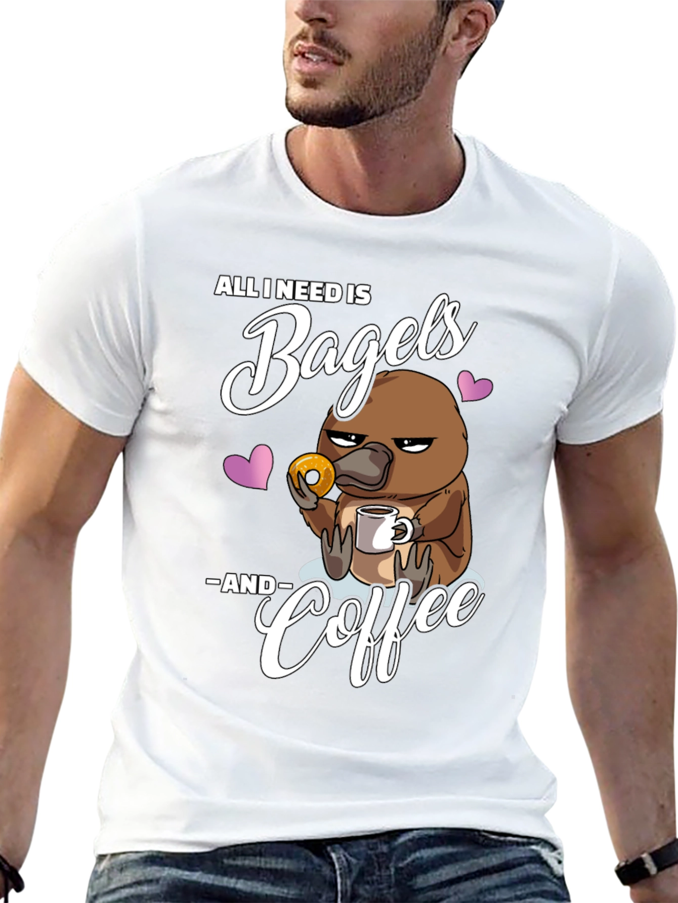 Bagels and Coffee Platypus T-Shirt
