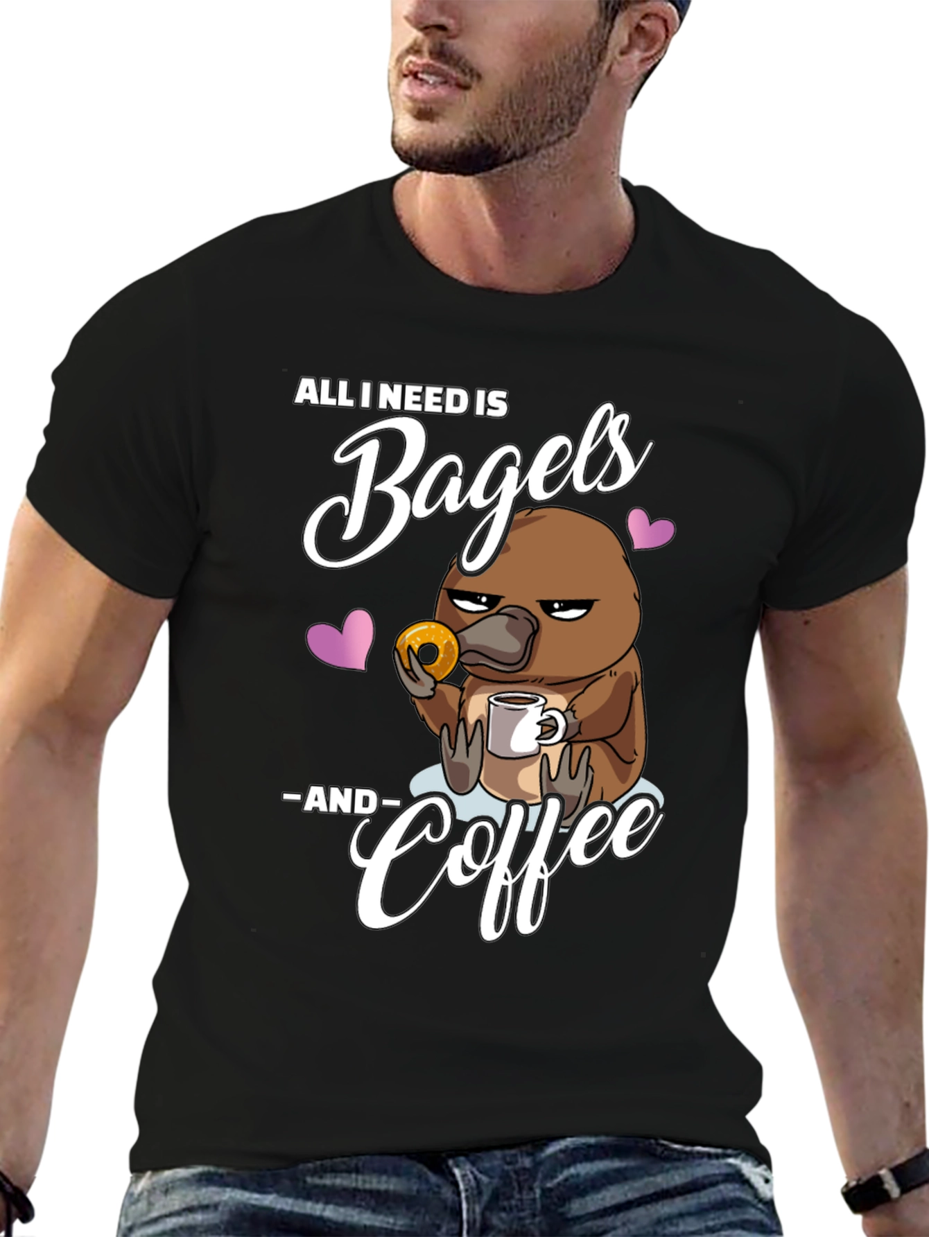 Bagels and Coffee Platypus T-Shirt