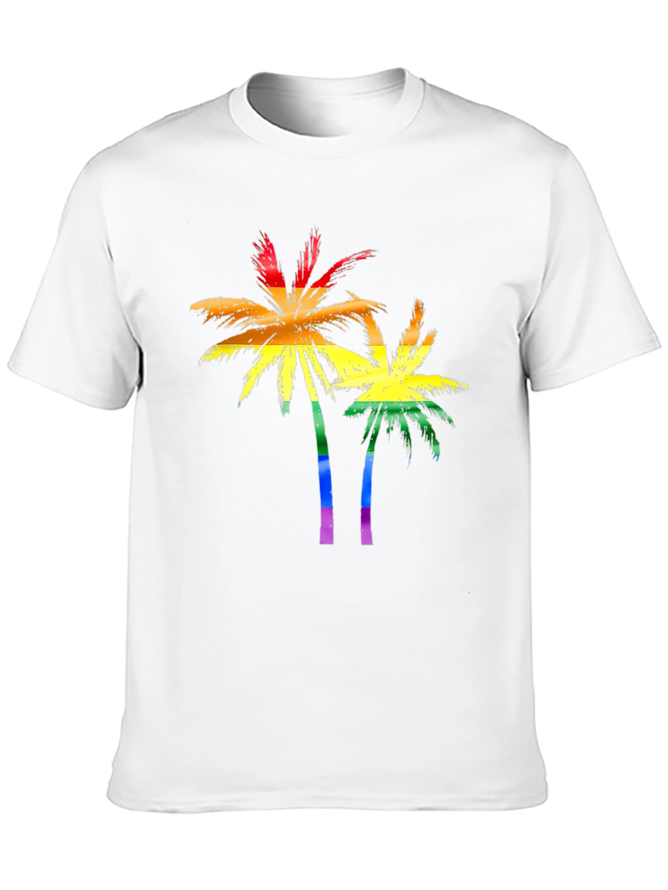 Rainbow Palm Tree T-Shirt - Tropical Pride