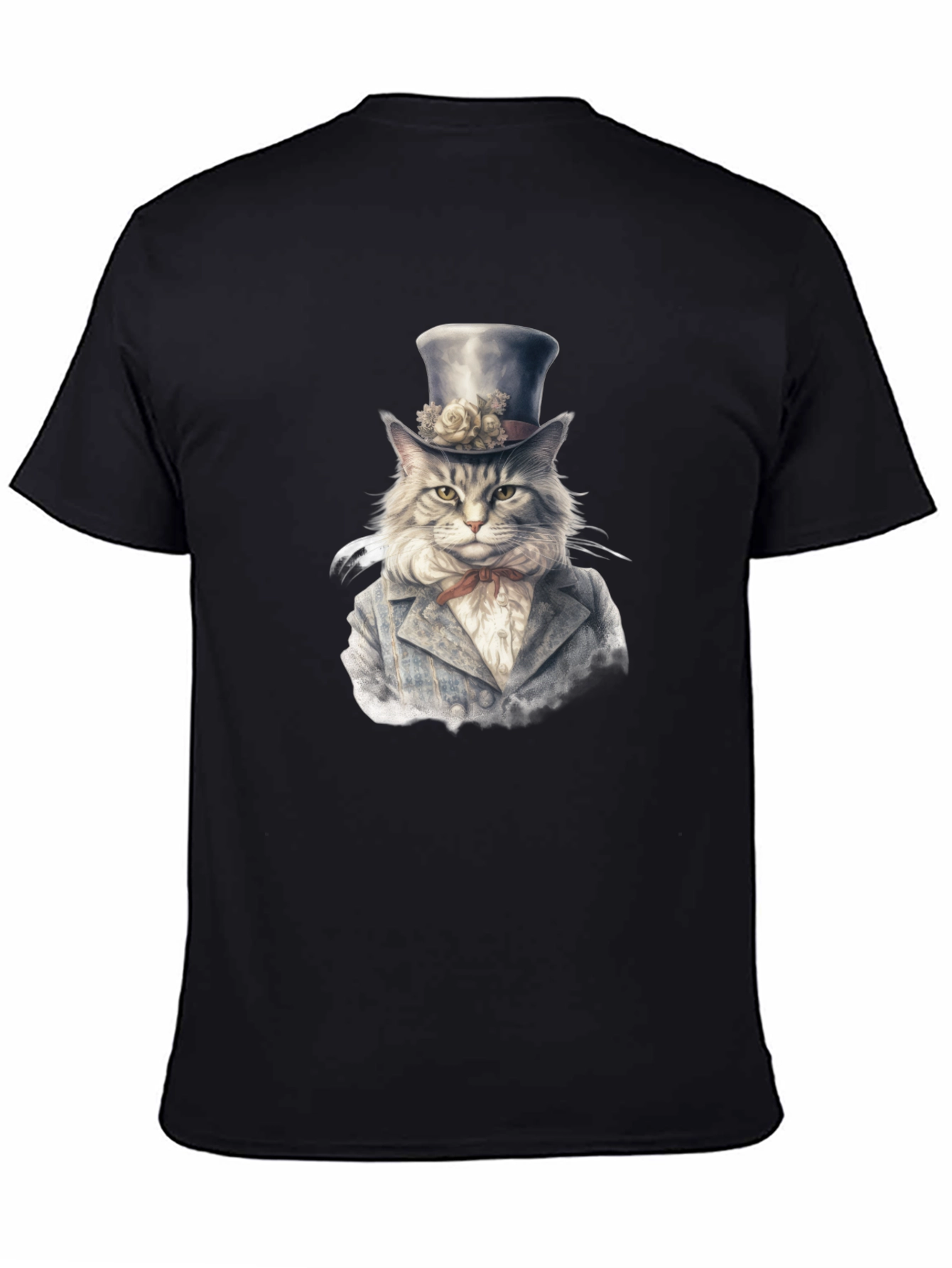 Dapper Cat T-Shirt - Gentleman Feline Top Hat Design