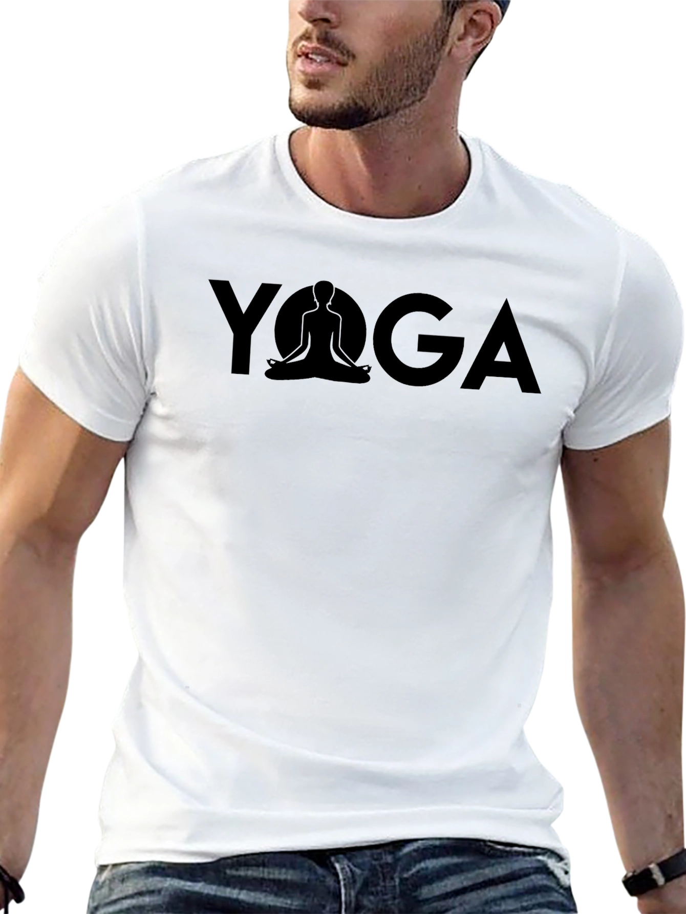 Yoga Graphic Tee - Black Cotton Comfort