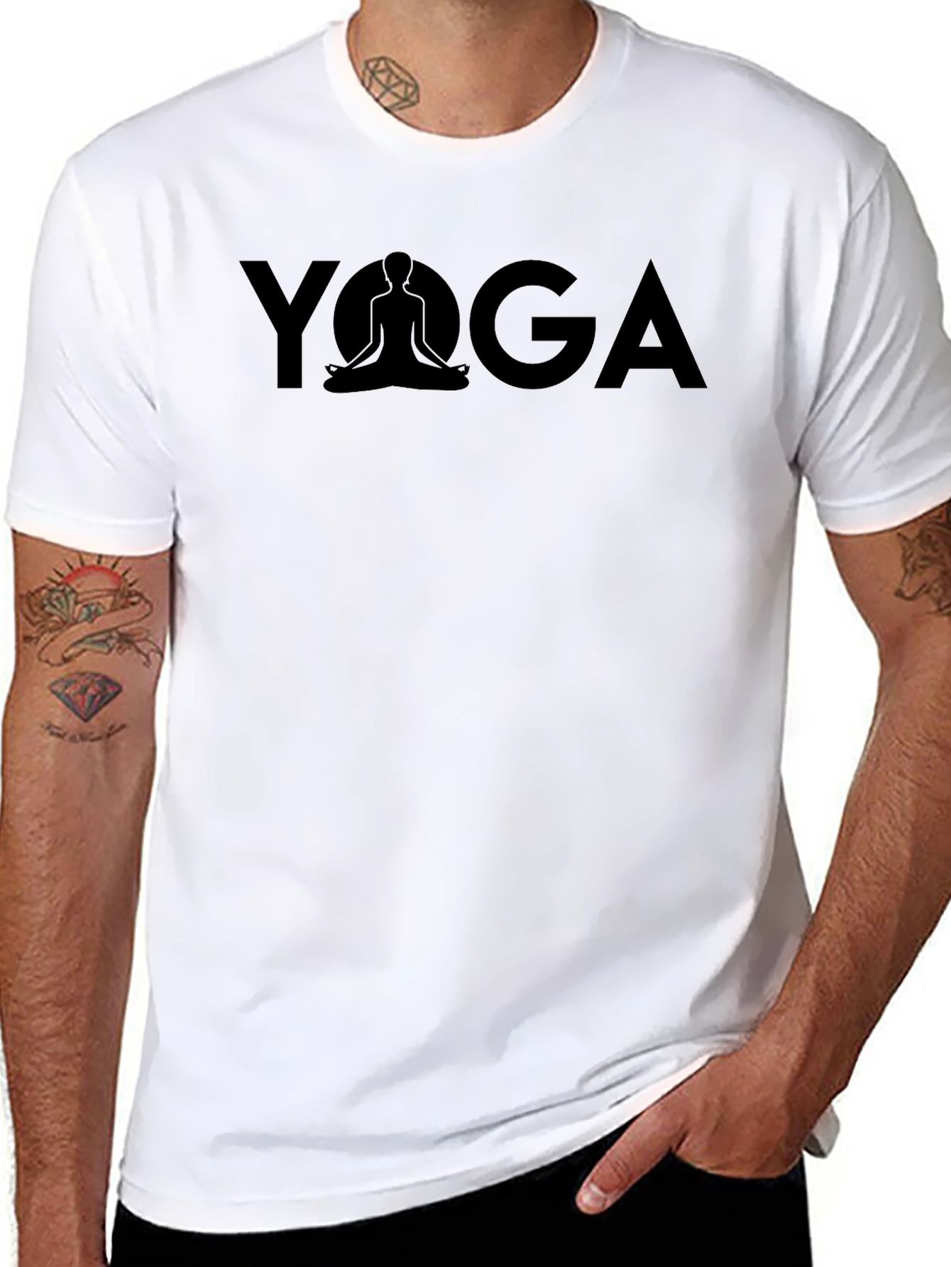 Yoga Graphic Tee - Black Cotton Comfort
