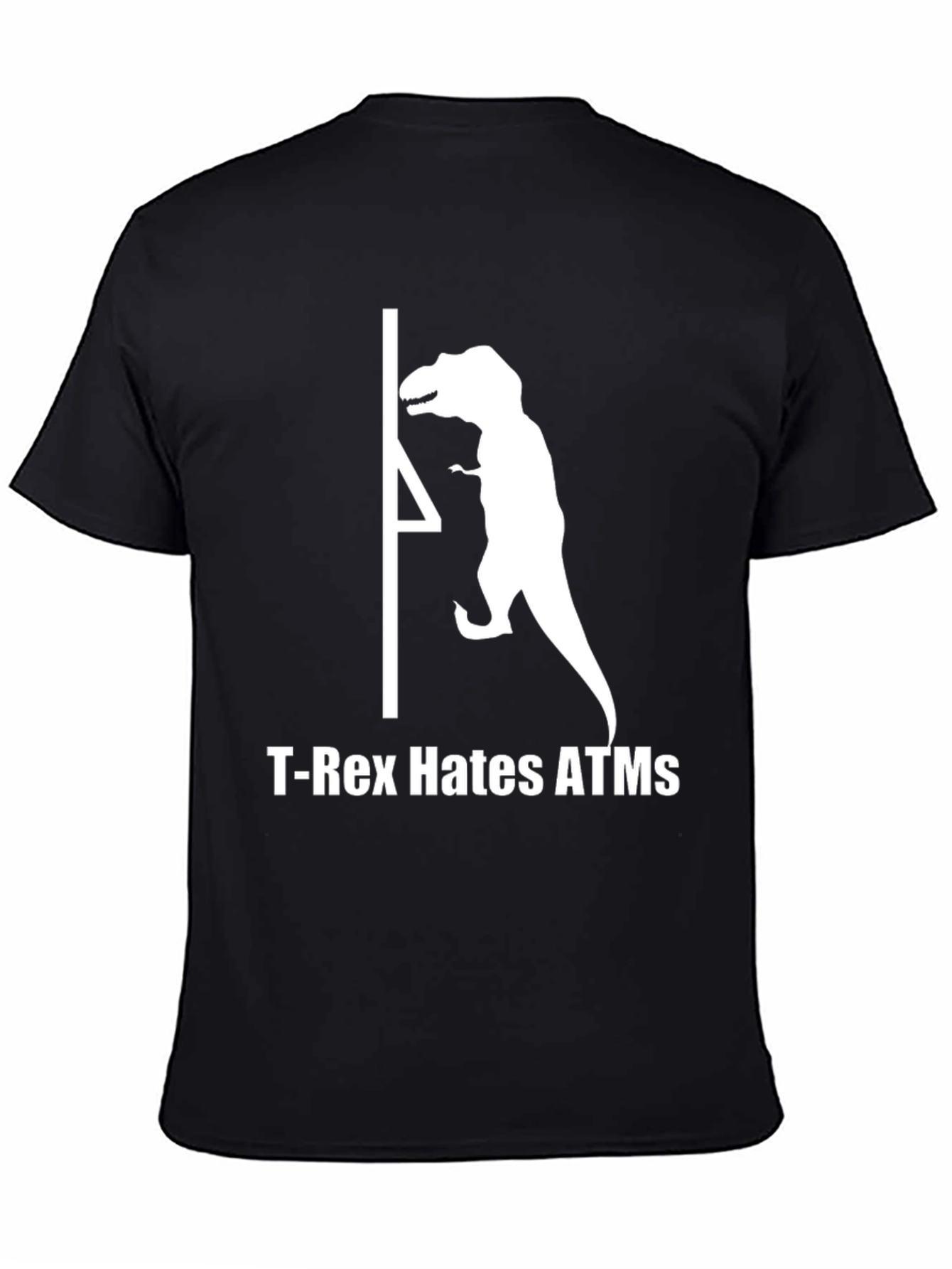 T-Rex Hates ATMs Funny Graphic T-Shirt