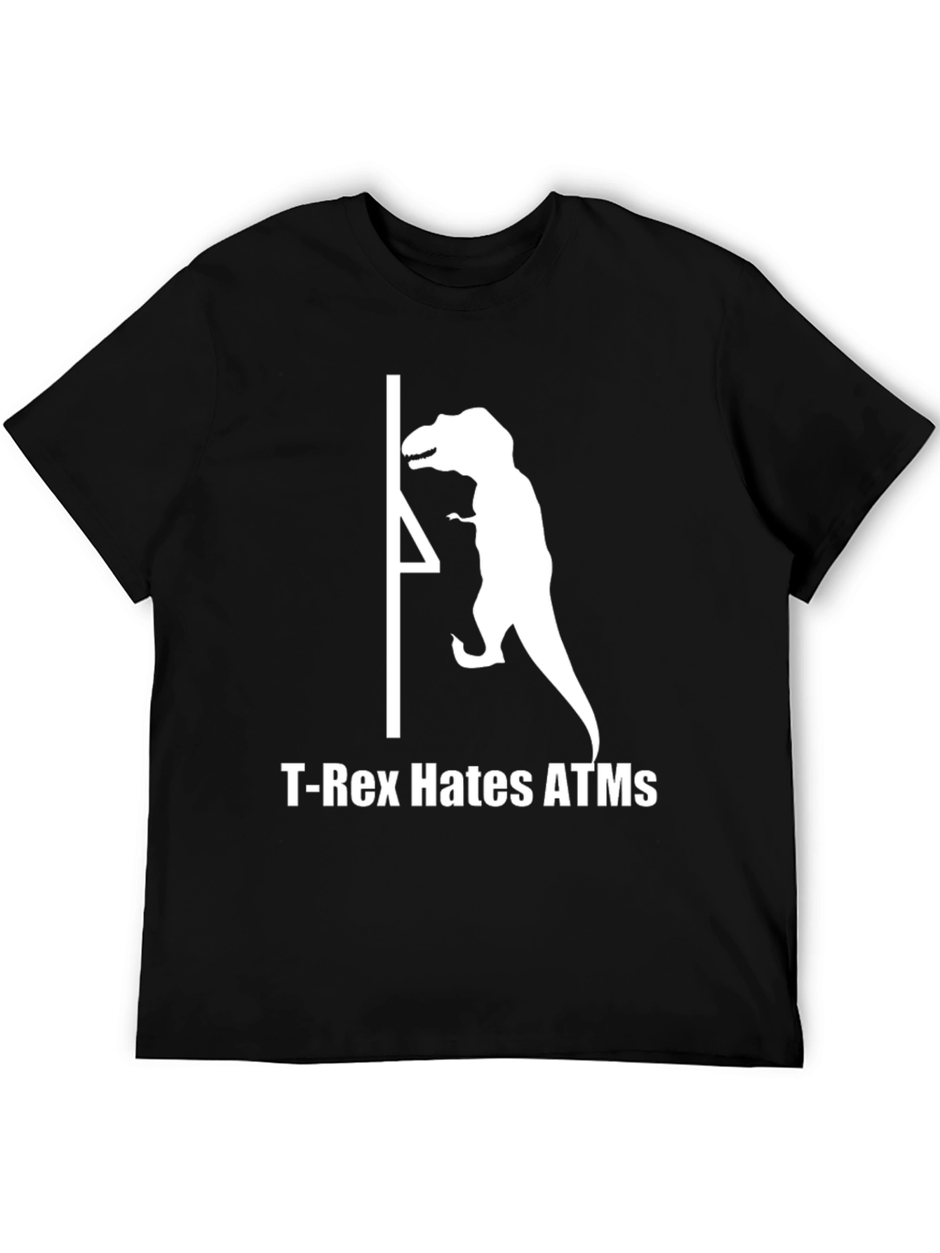 T-Rex Hates ATMs Funny Graphic T-Shirt