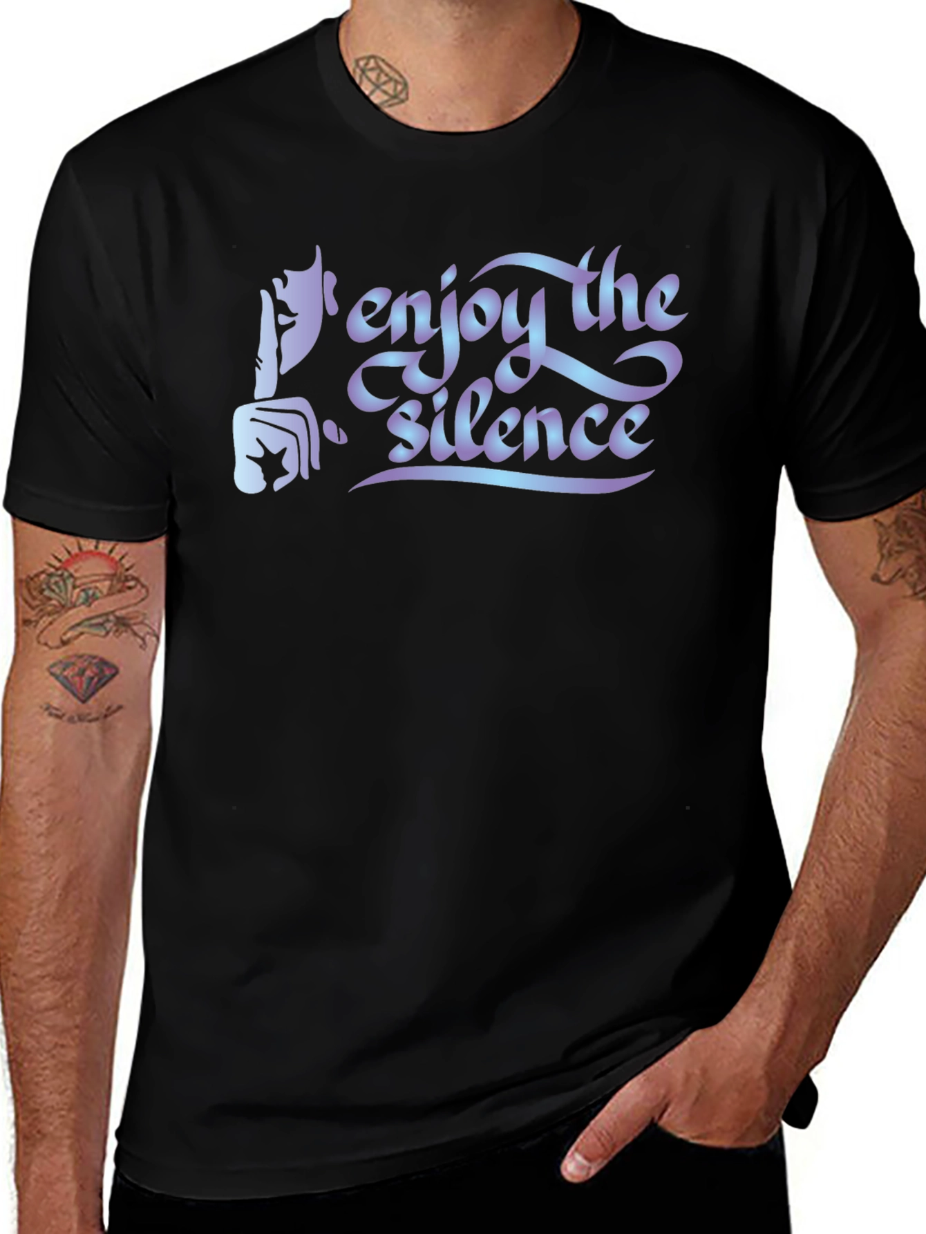 Enjoy the Silence Graphic Tee - Soft Black Cotton