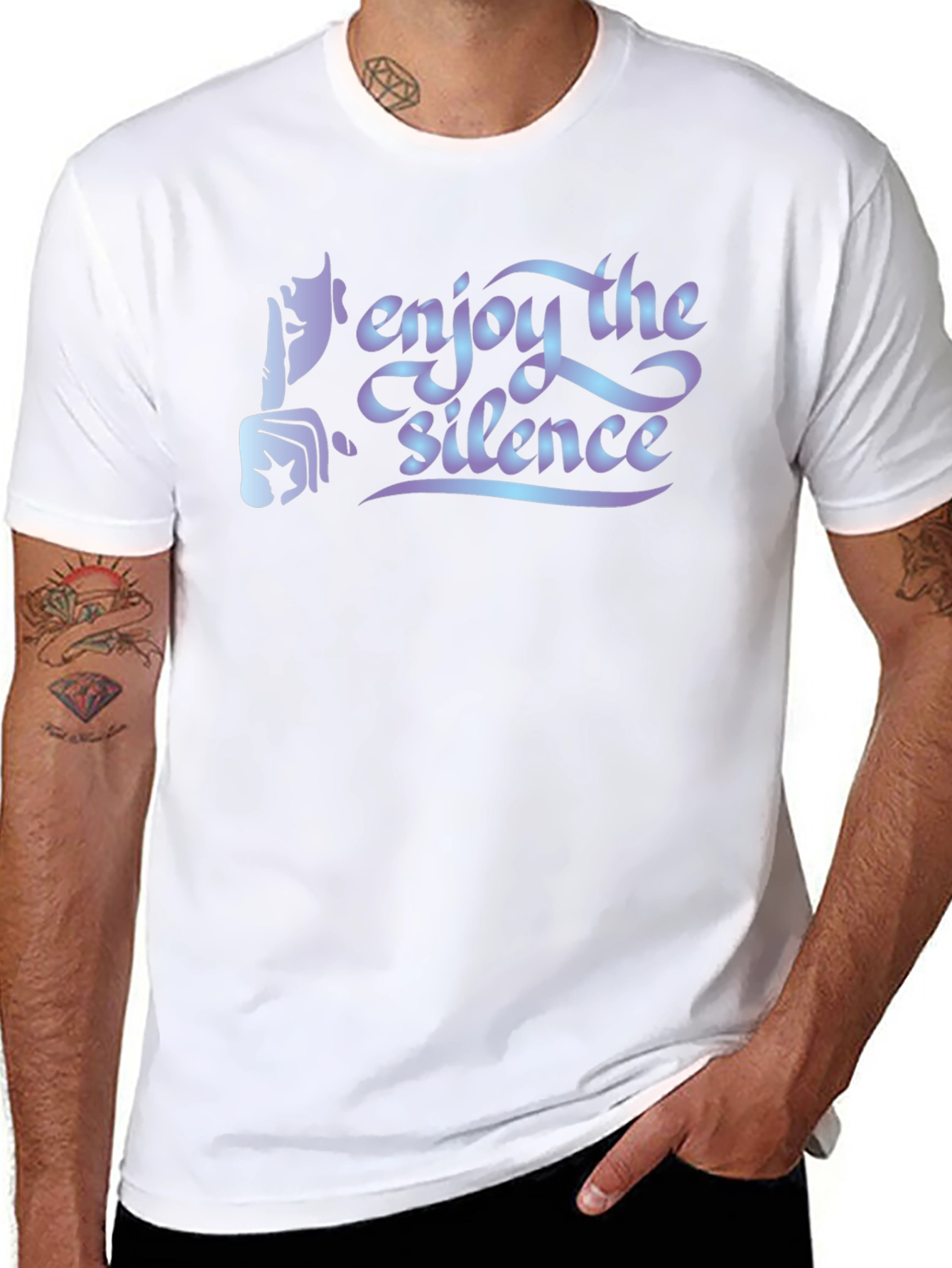 Enjoy the Silence Graphic Tee - Soft Black Cotton