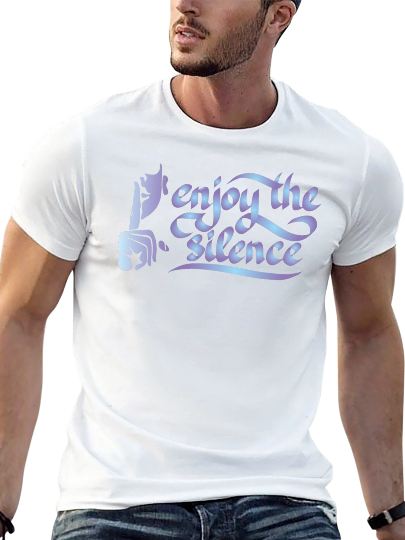 Enjoy the Silence Graphic Tee - Soft Black Cotton
