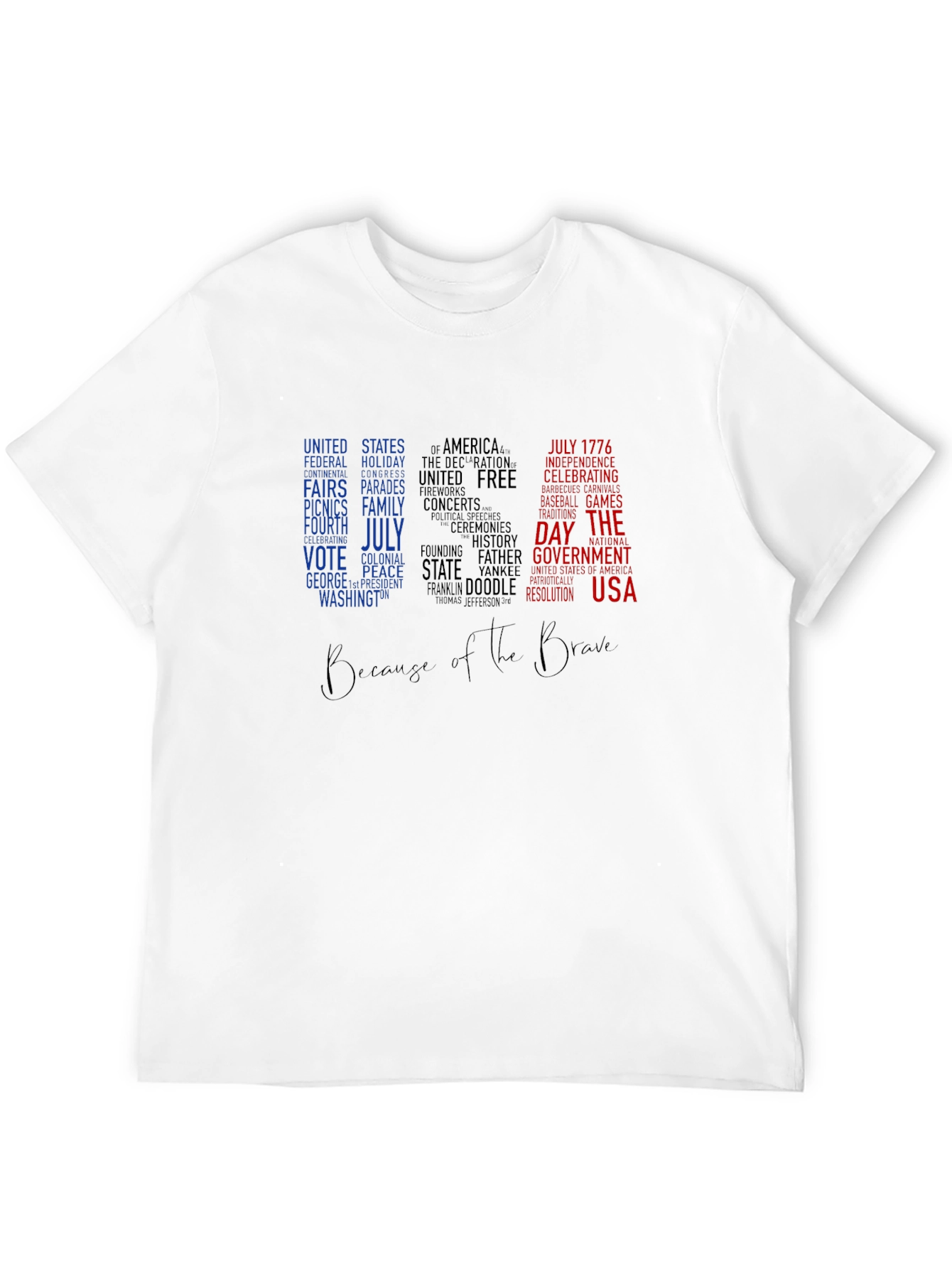 Patriotic USA Word Art T-Shirt