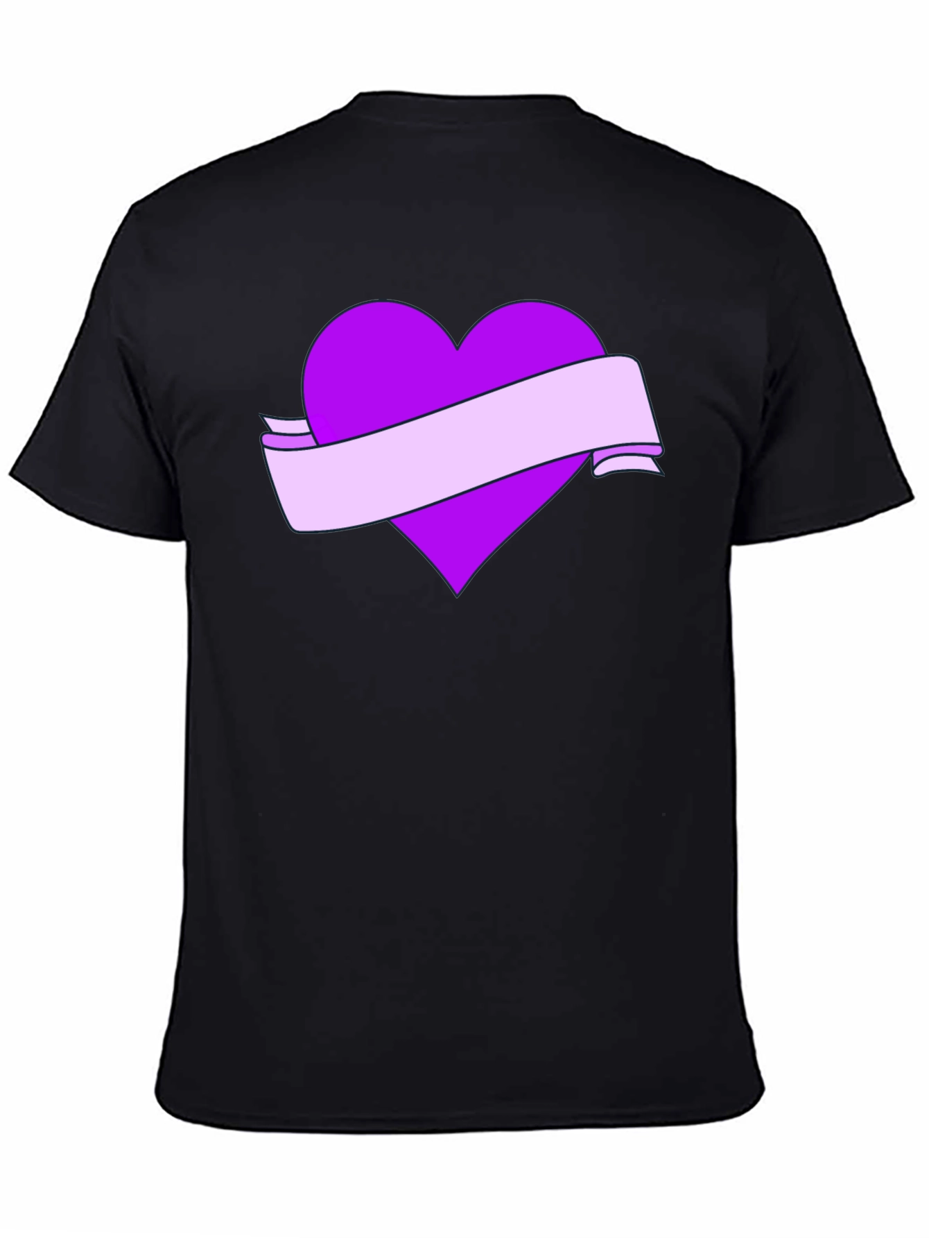 Heart Banner Graphic T-Shirt - Black