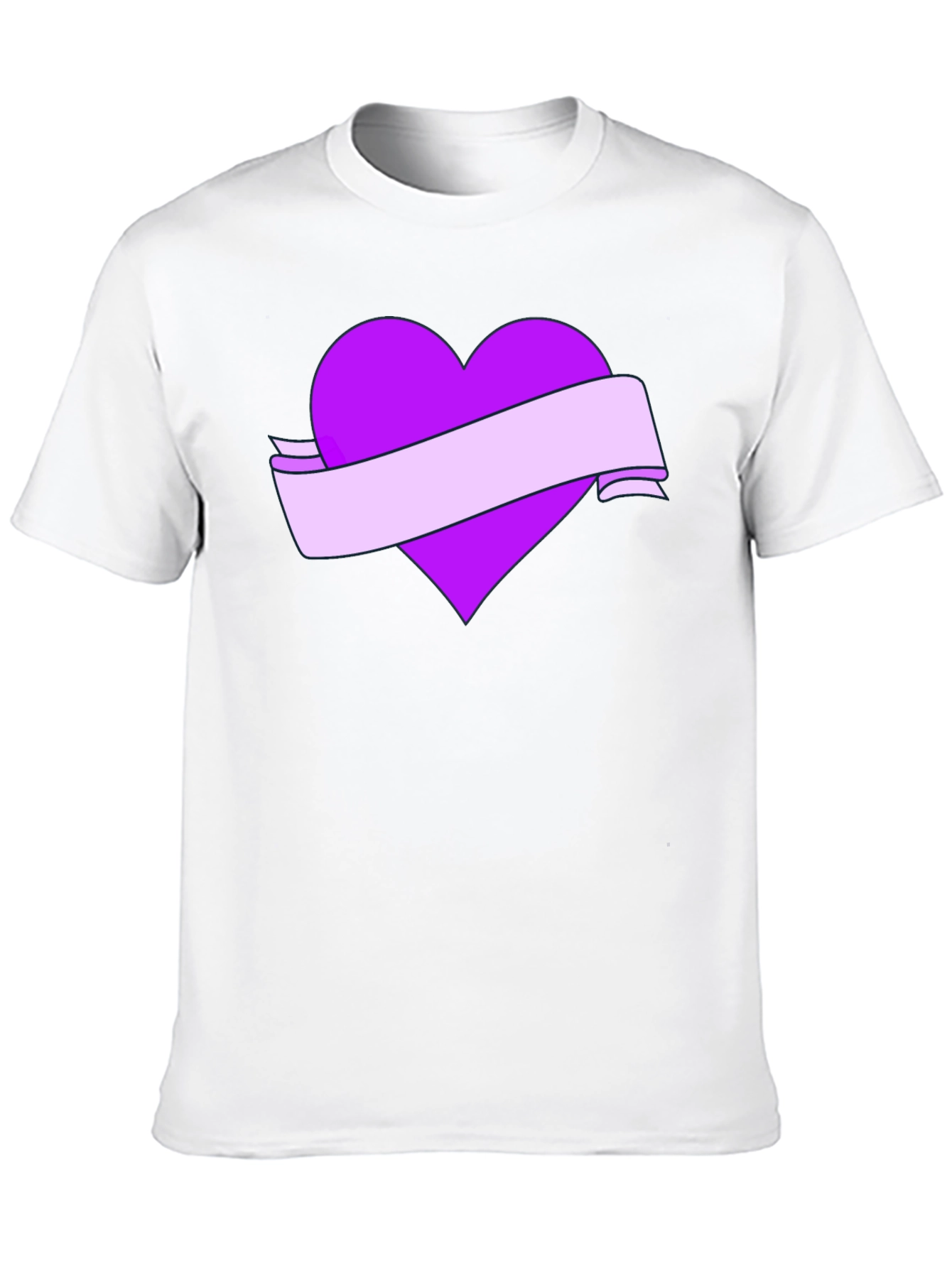Heart Banner Graphic T-Shirt - Black