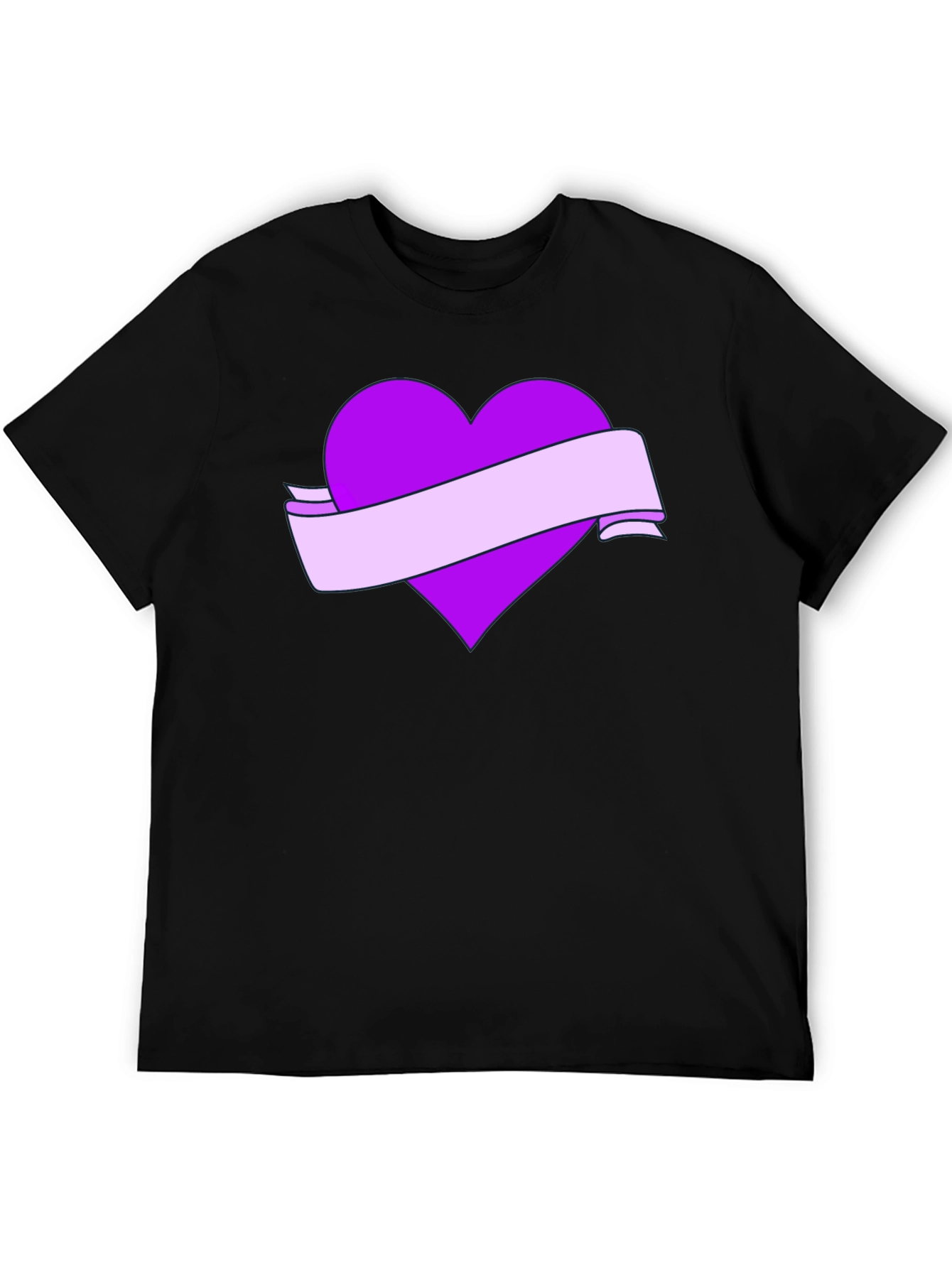 Heart Banner Graphic T-Shirt - Black