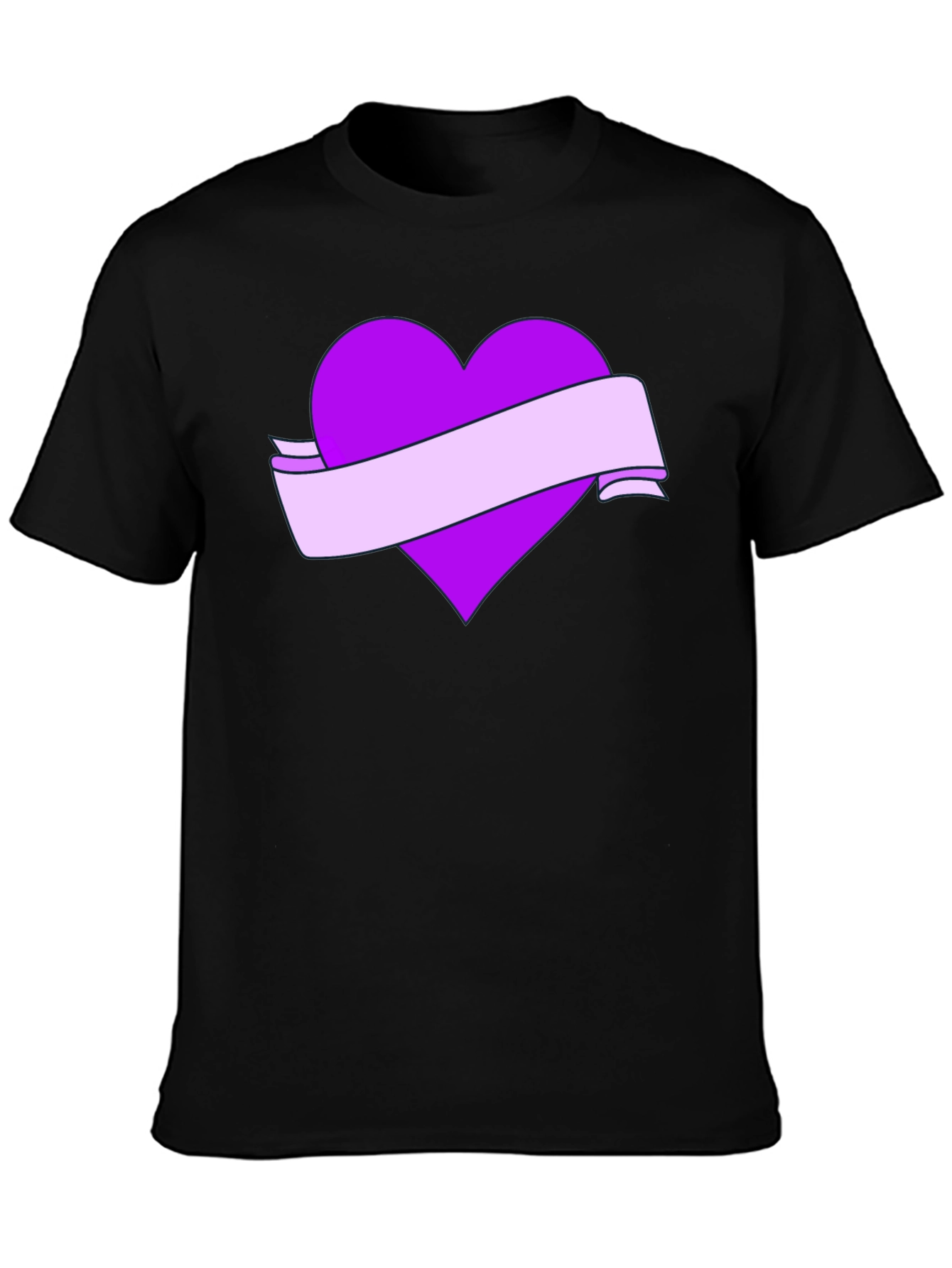 Heart Banner Graphic T-Shirt - Black