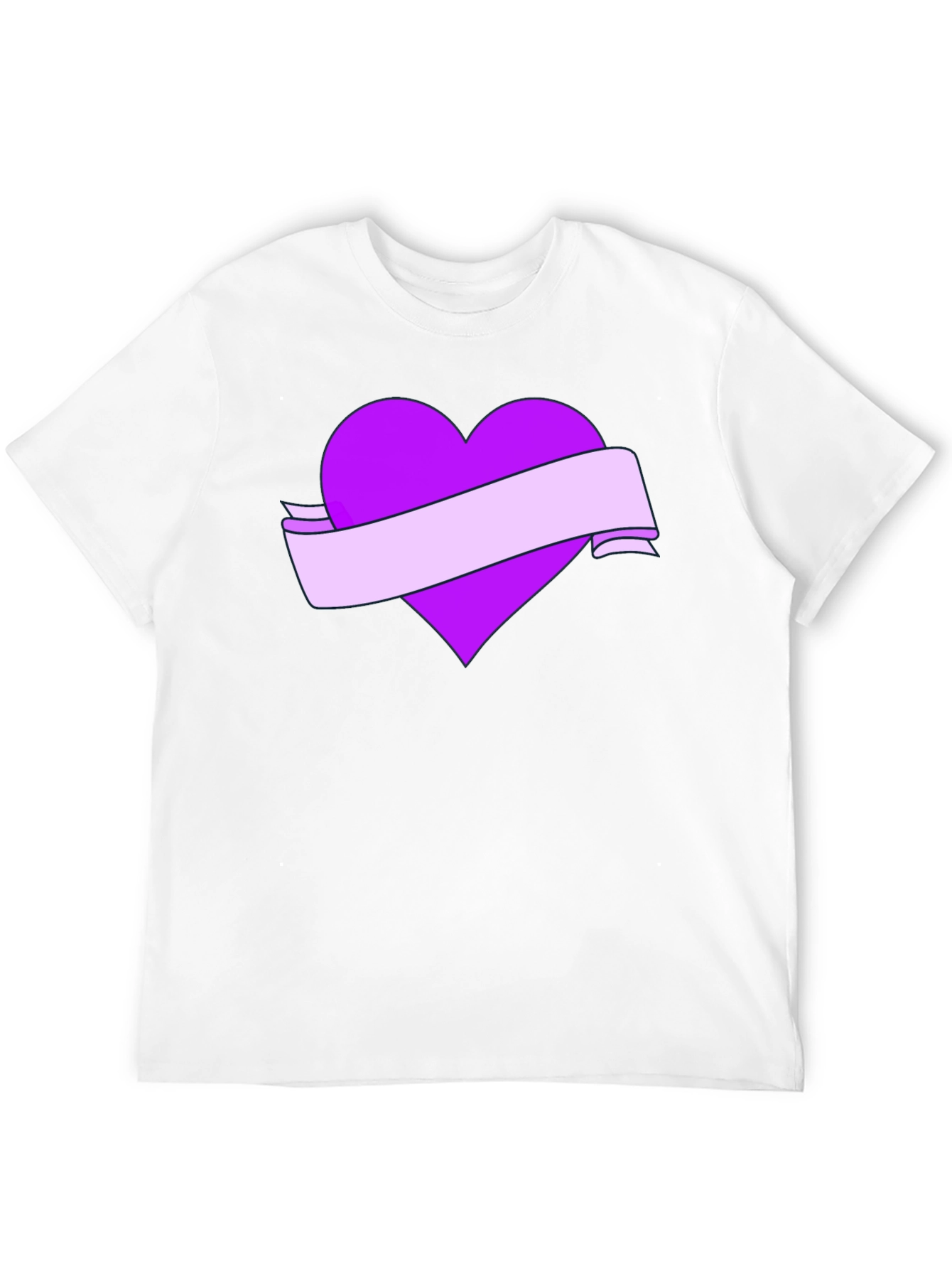 Heart Banner Graphic T-Shirt - Black