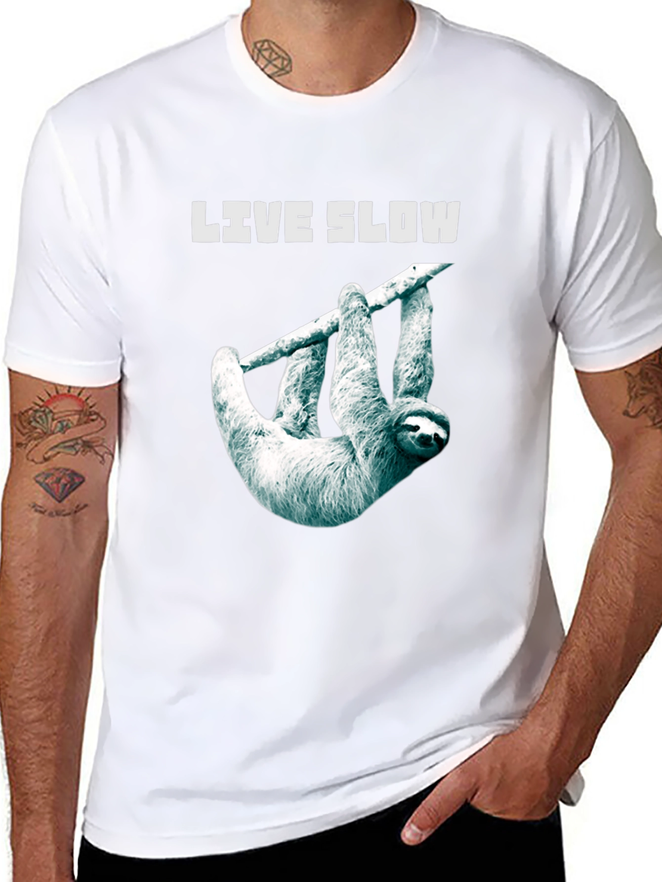 Live Slow Sloth Graphic Tee - Unisex Comfort