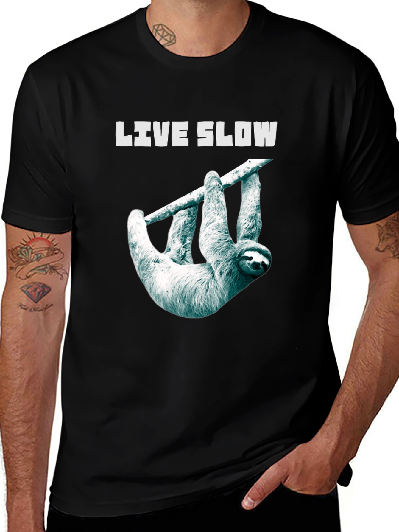 Live Slow Sloth Graphic Tee - Unisex Comfort