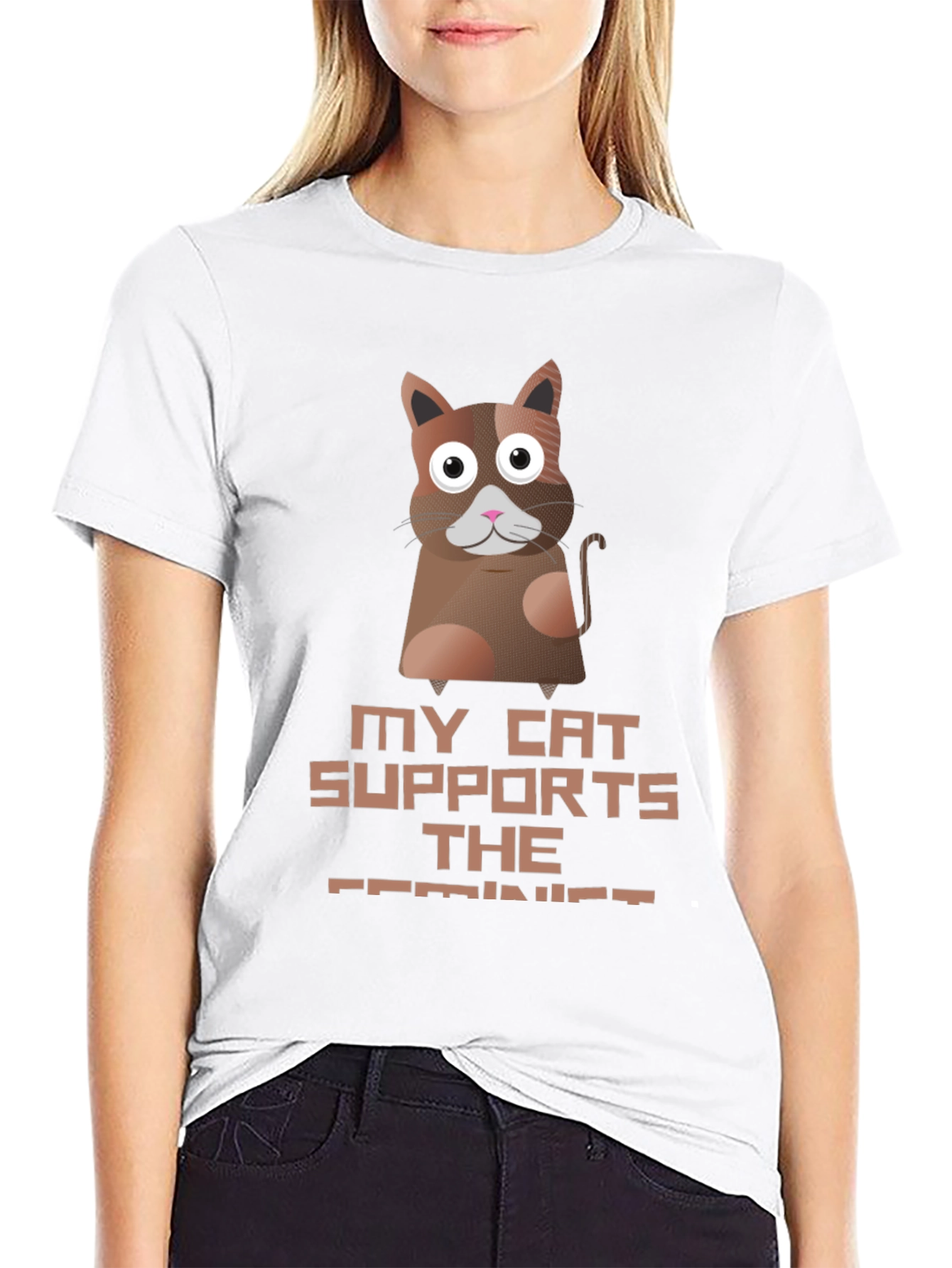 My Cat Supports The Feminist T-Shirt