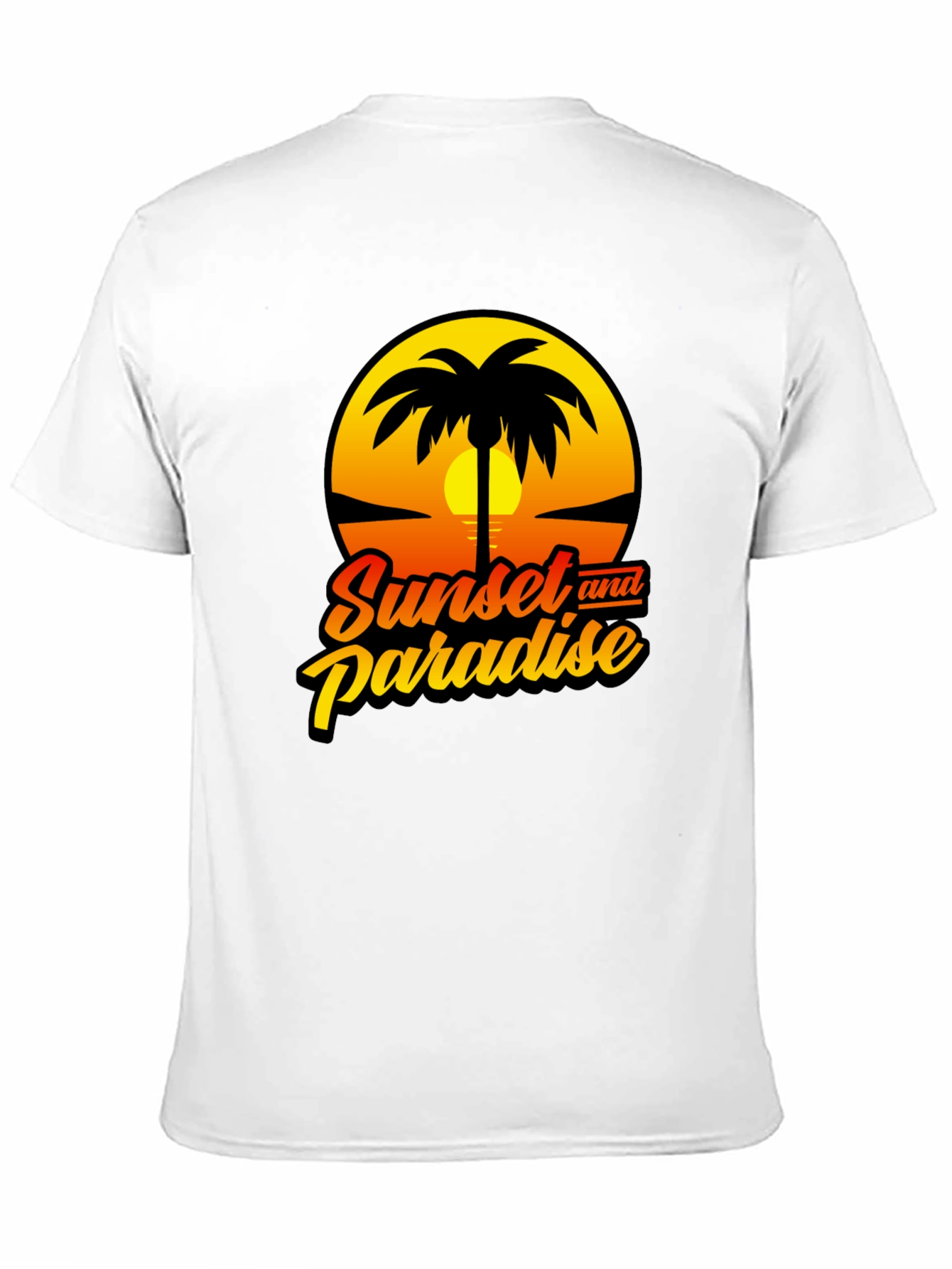 Sunset Paradise Graphic Black T-Shirt