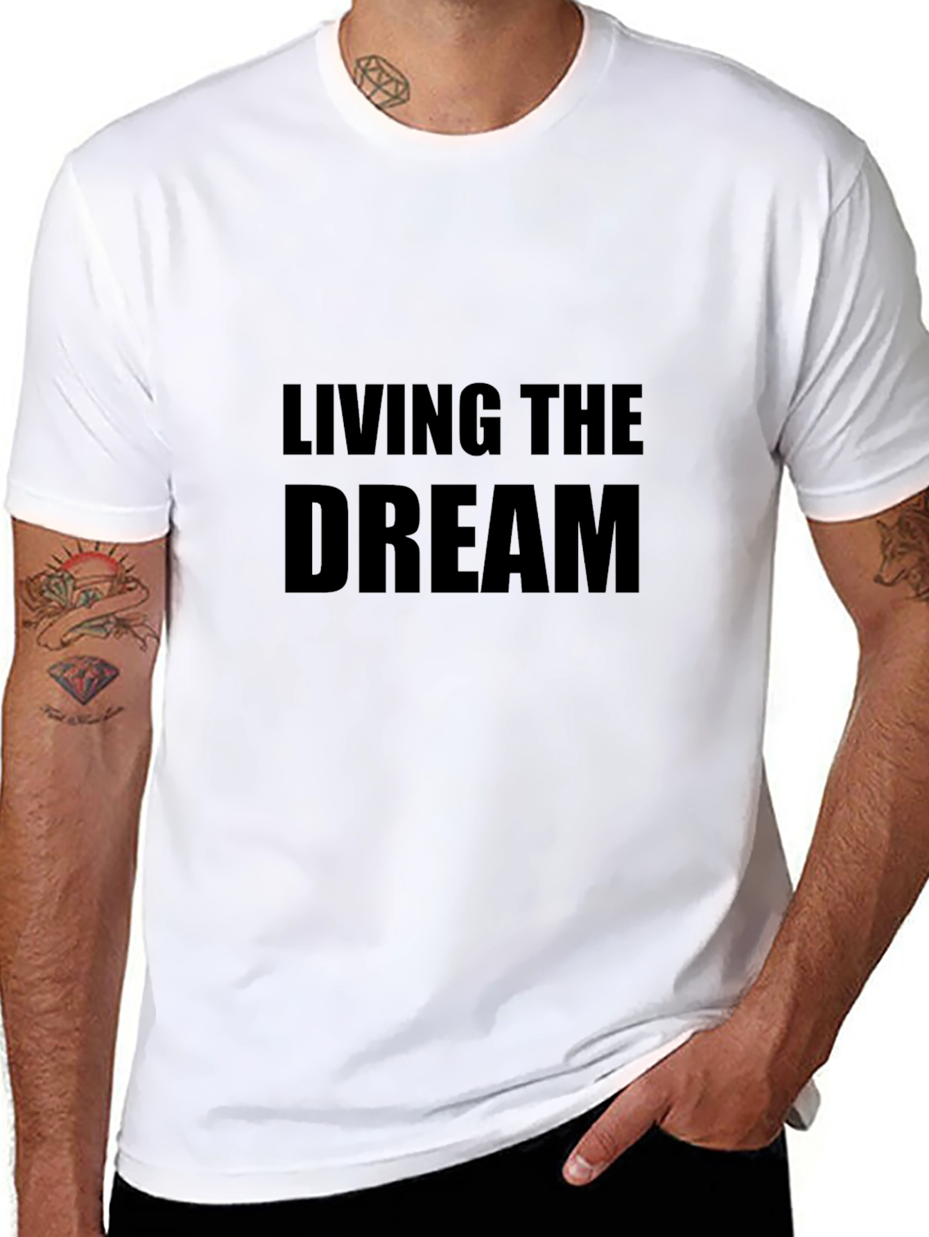 Living The Dream Graphic Tee - Mens Black T-Shirt