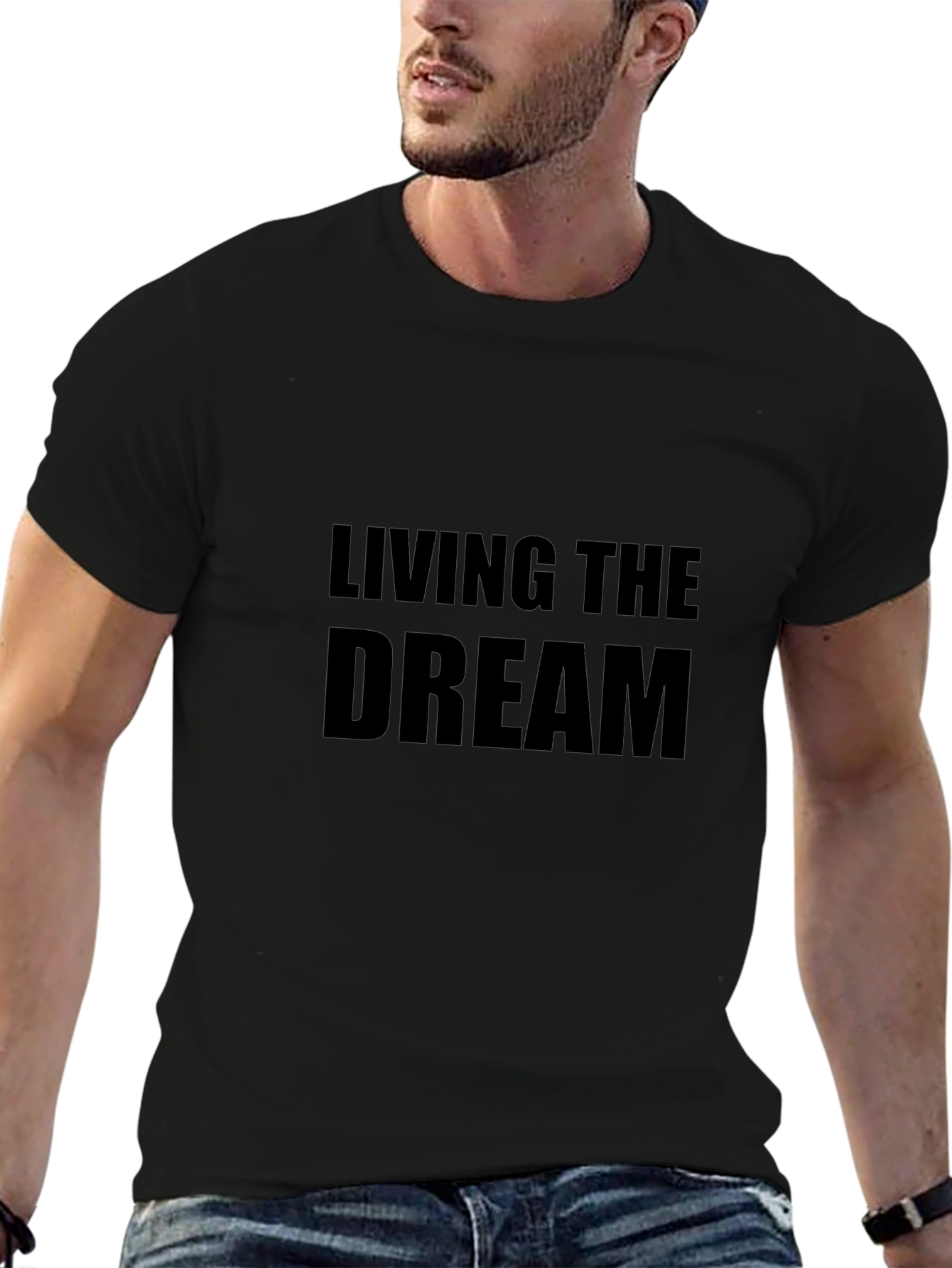 Living The Dream Graphic Tee - Mens Black T-Shirt