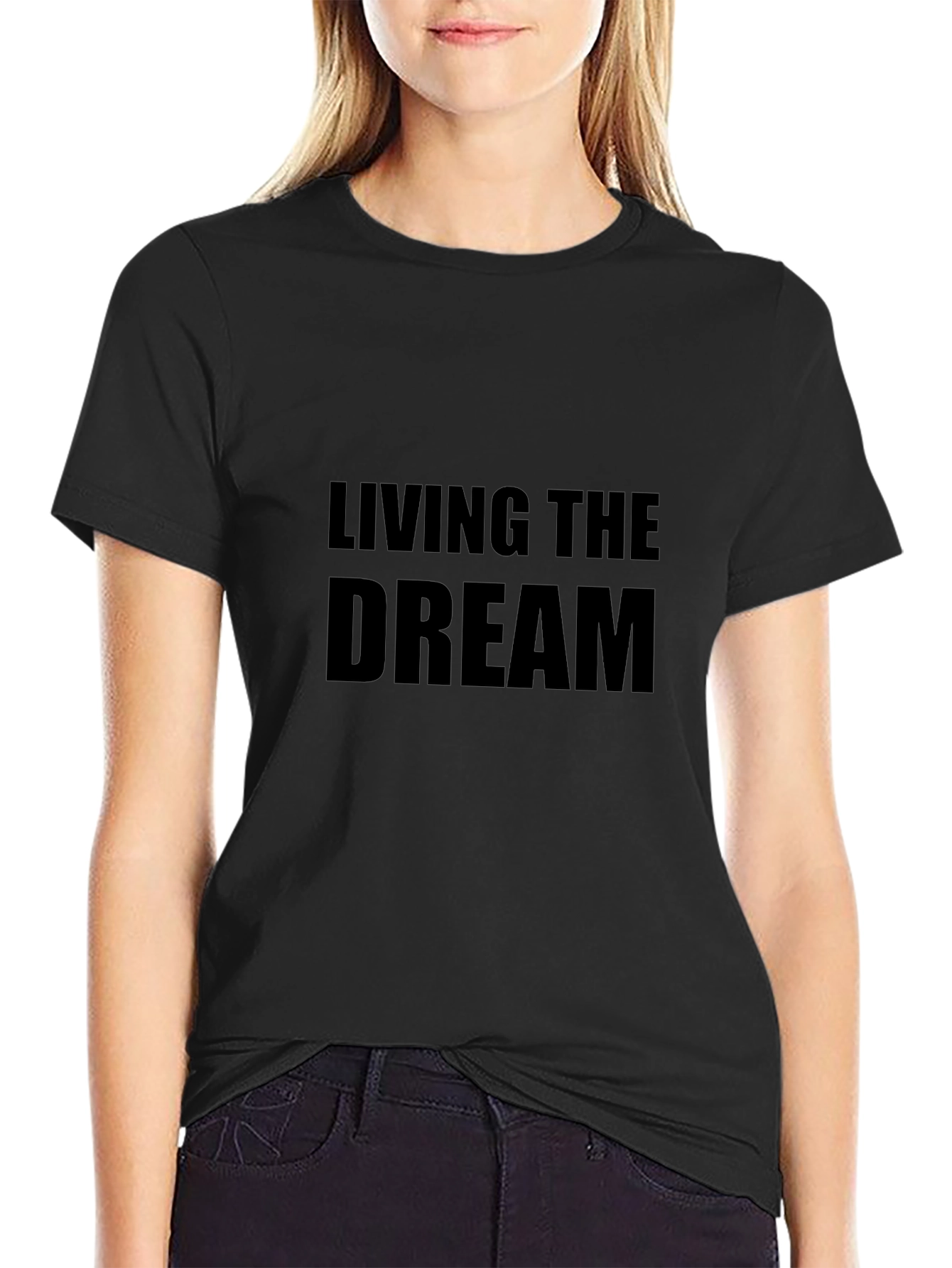 Living The Dream Graphic Tee - Mens Black T-Shirt