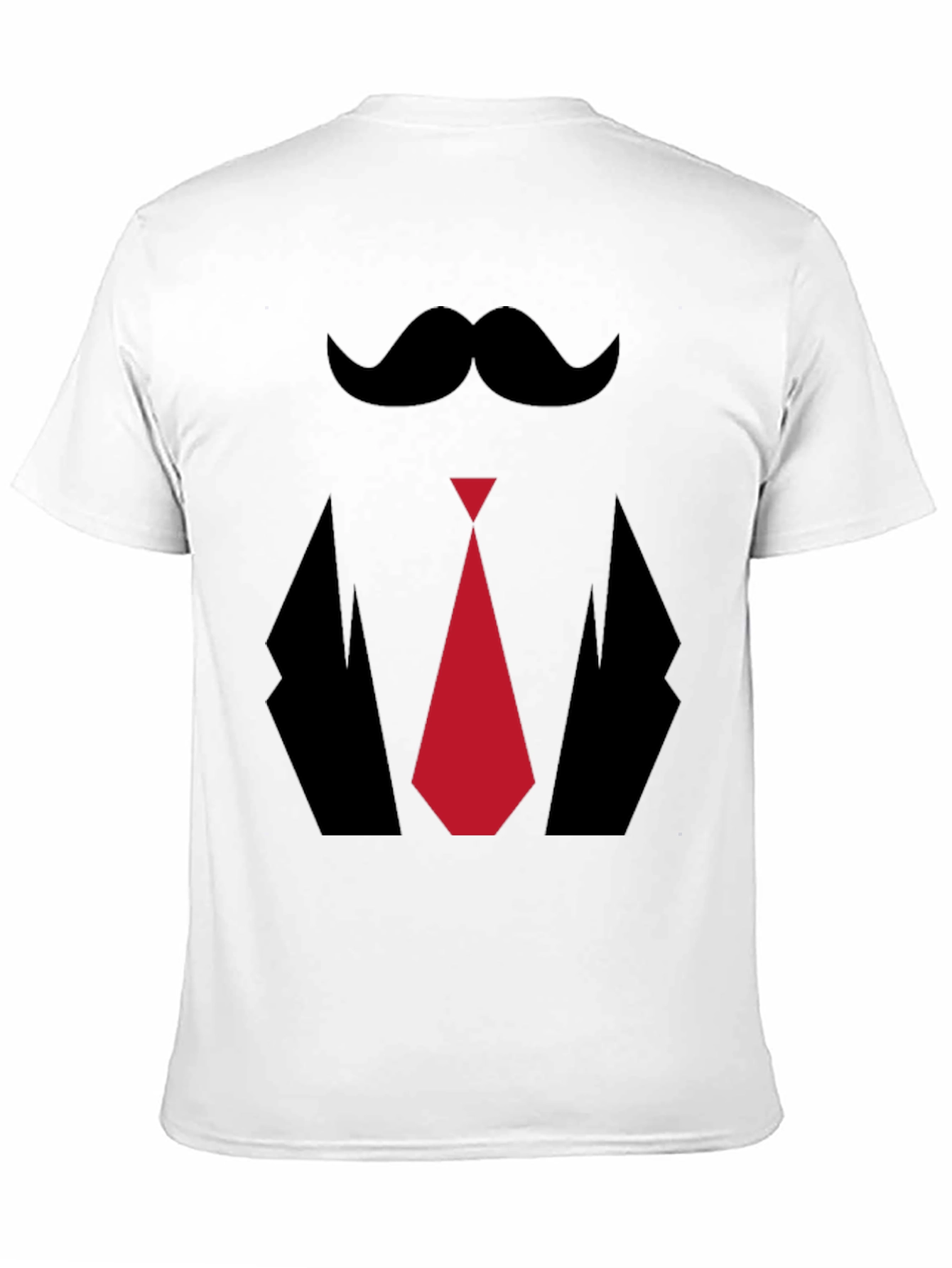 Mens Novelty Tuxedo T-Shirt - Mustache Tie Suit Design