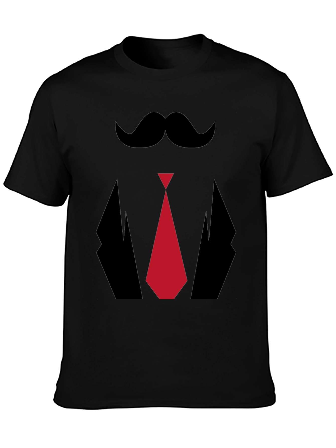 Mens Novelty Tuxedo T-Shirt - Mustache Tie Suit Design