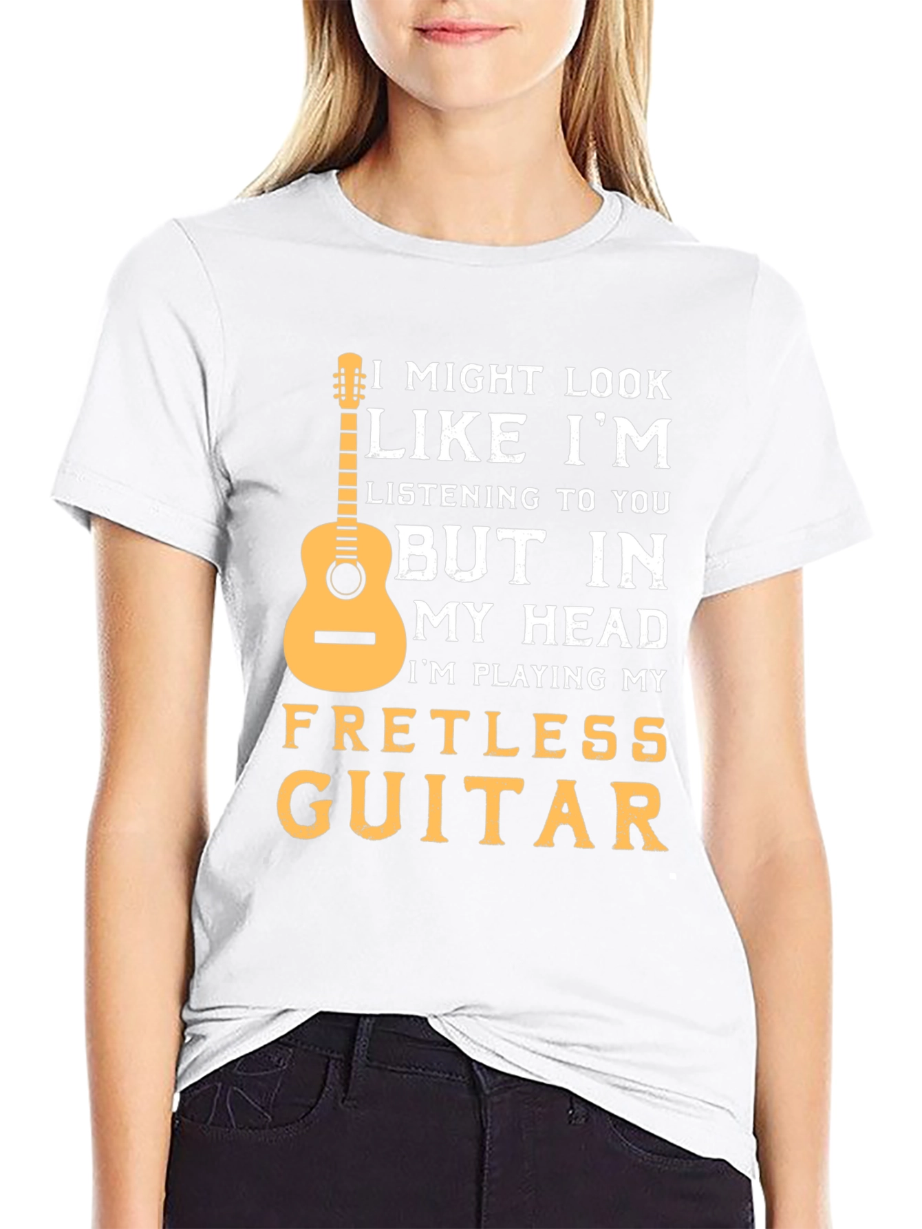 Fretless Guitar T-Shirt: Musician Novelty Tee