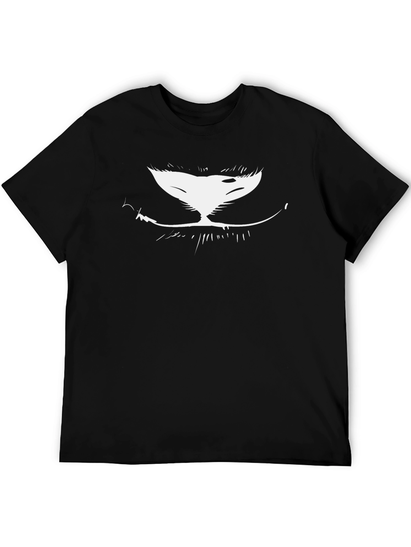 Grinning Cat Face Black T-Shirt