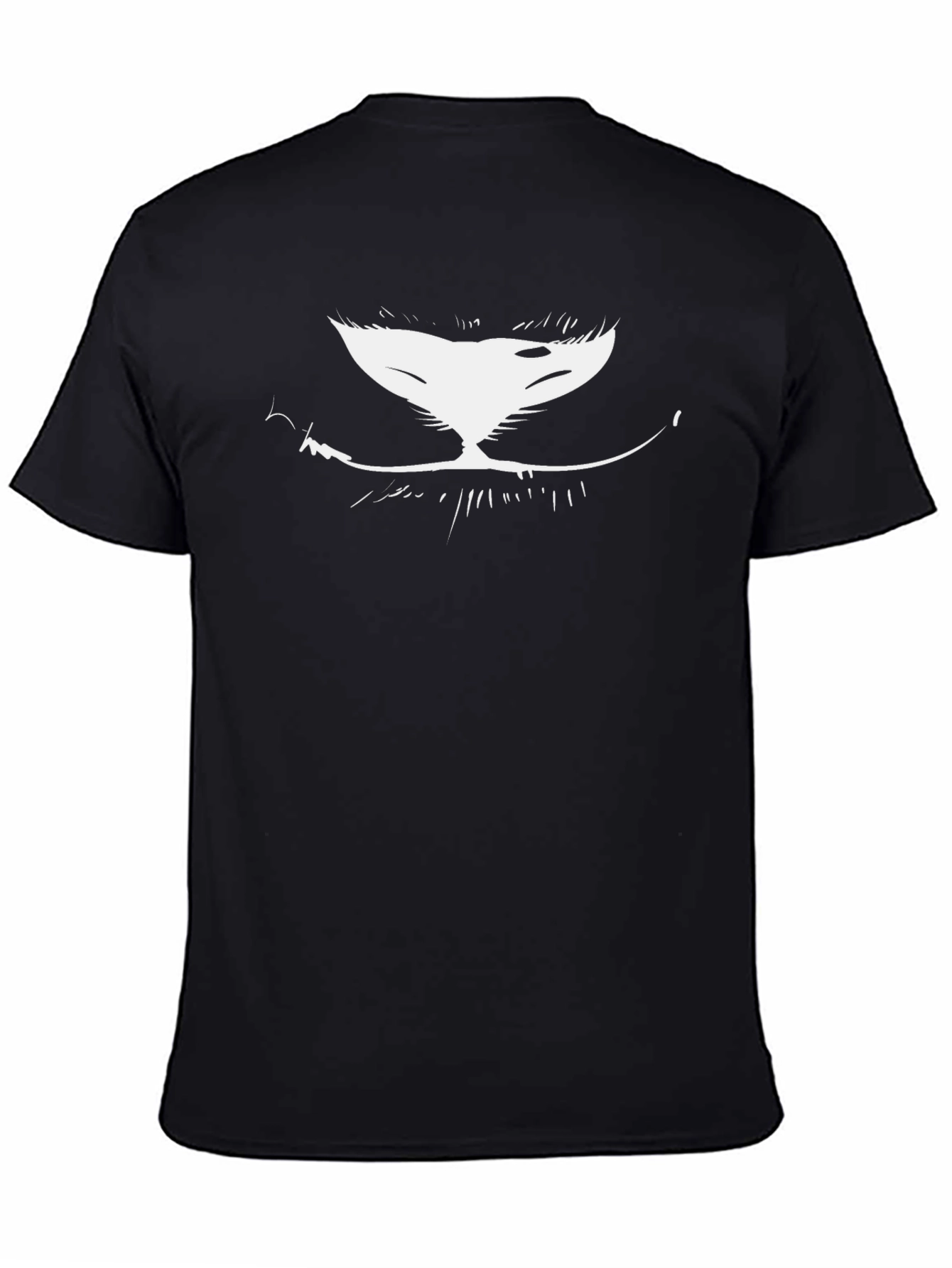 Grinning Cat Face Black T-Shirt