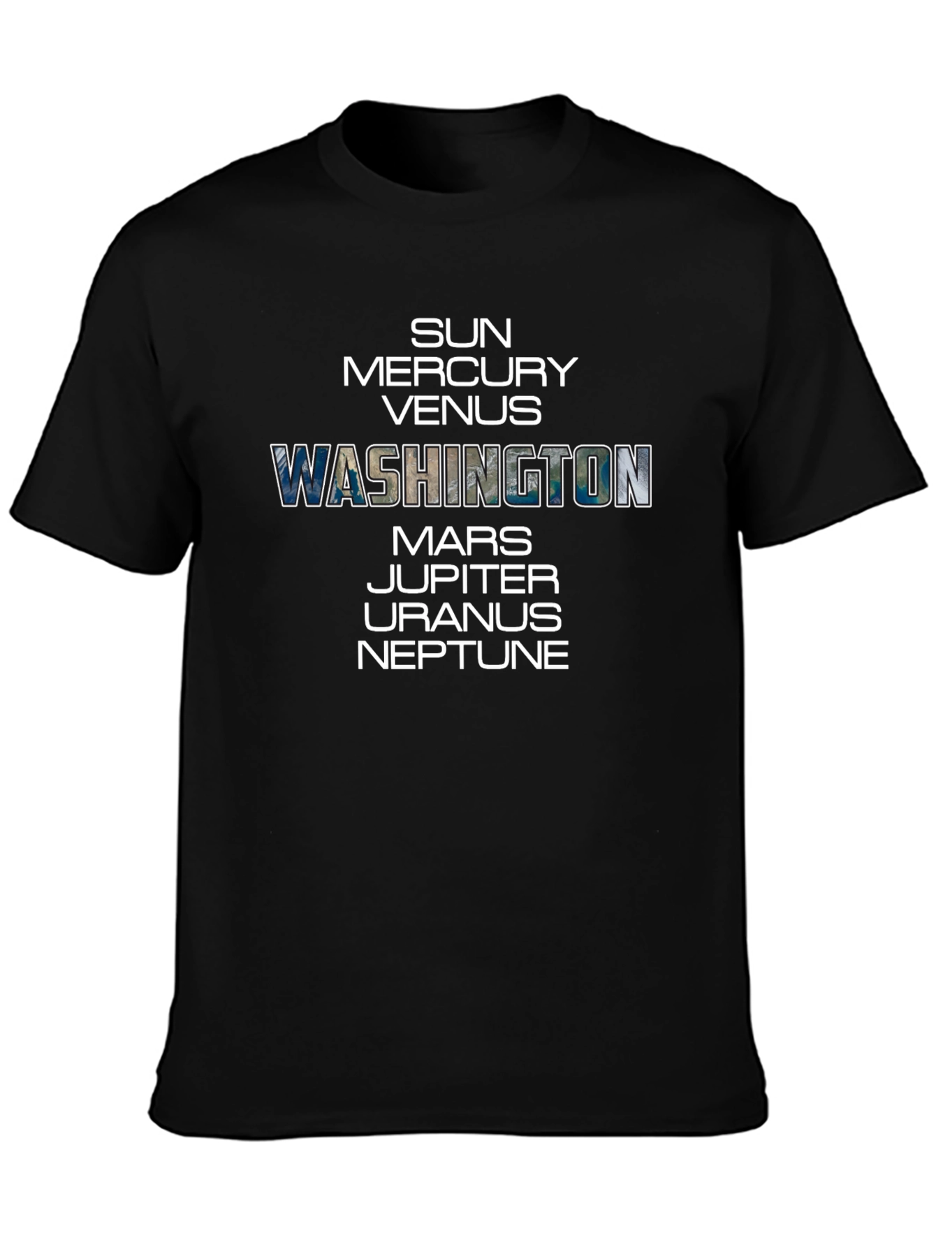 Washington Planets T-Shirt Unisex Black