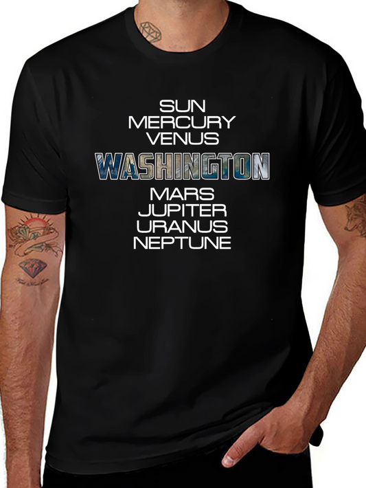 Washington Planets T-Shirt Unisex Black