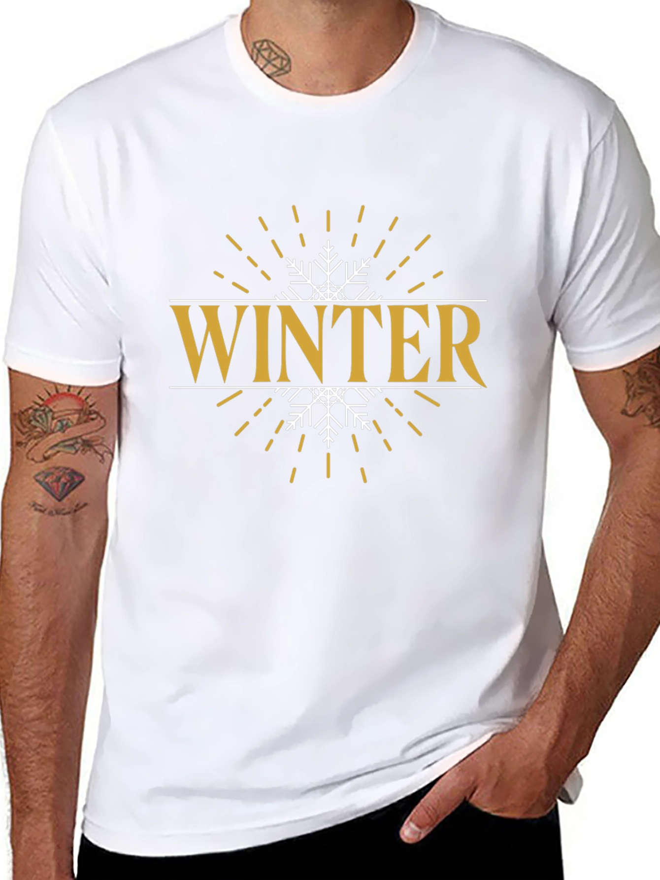 Winter Snowflake Graphic T-Shirt - Stylish Holiday Apparel