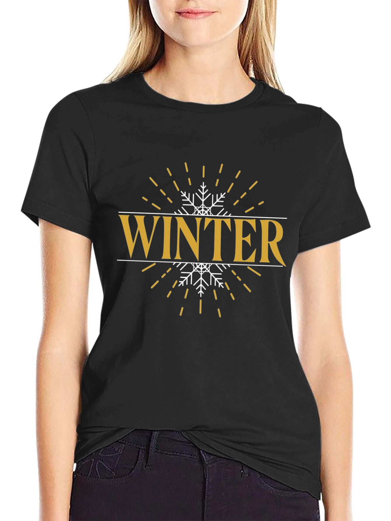 Winter Snowflake Graphic T-Shirt - Stylish Holiday Apparel