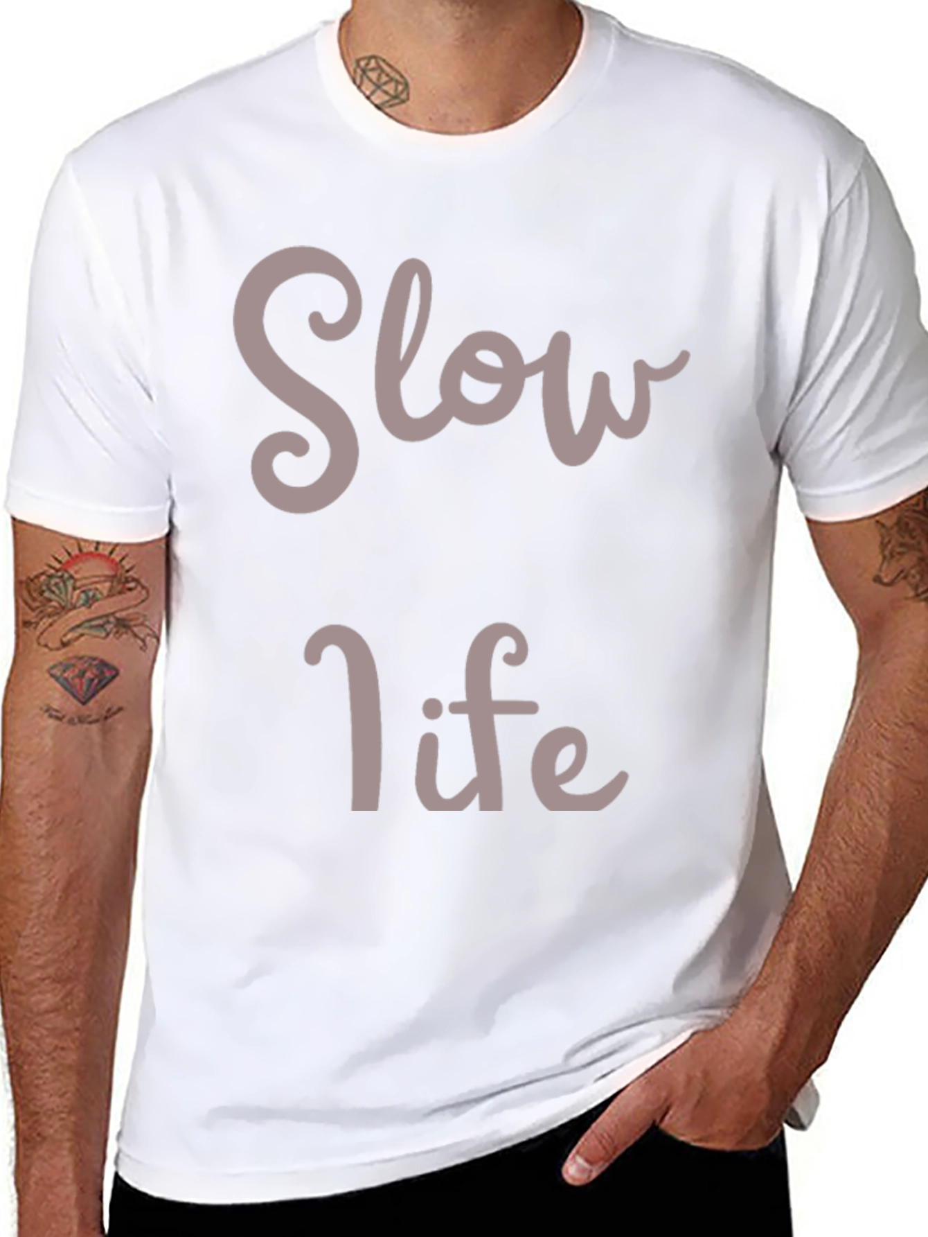 Slow Life Graphic Tee - Relaxed Style