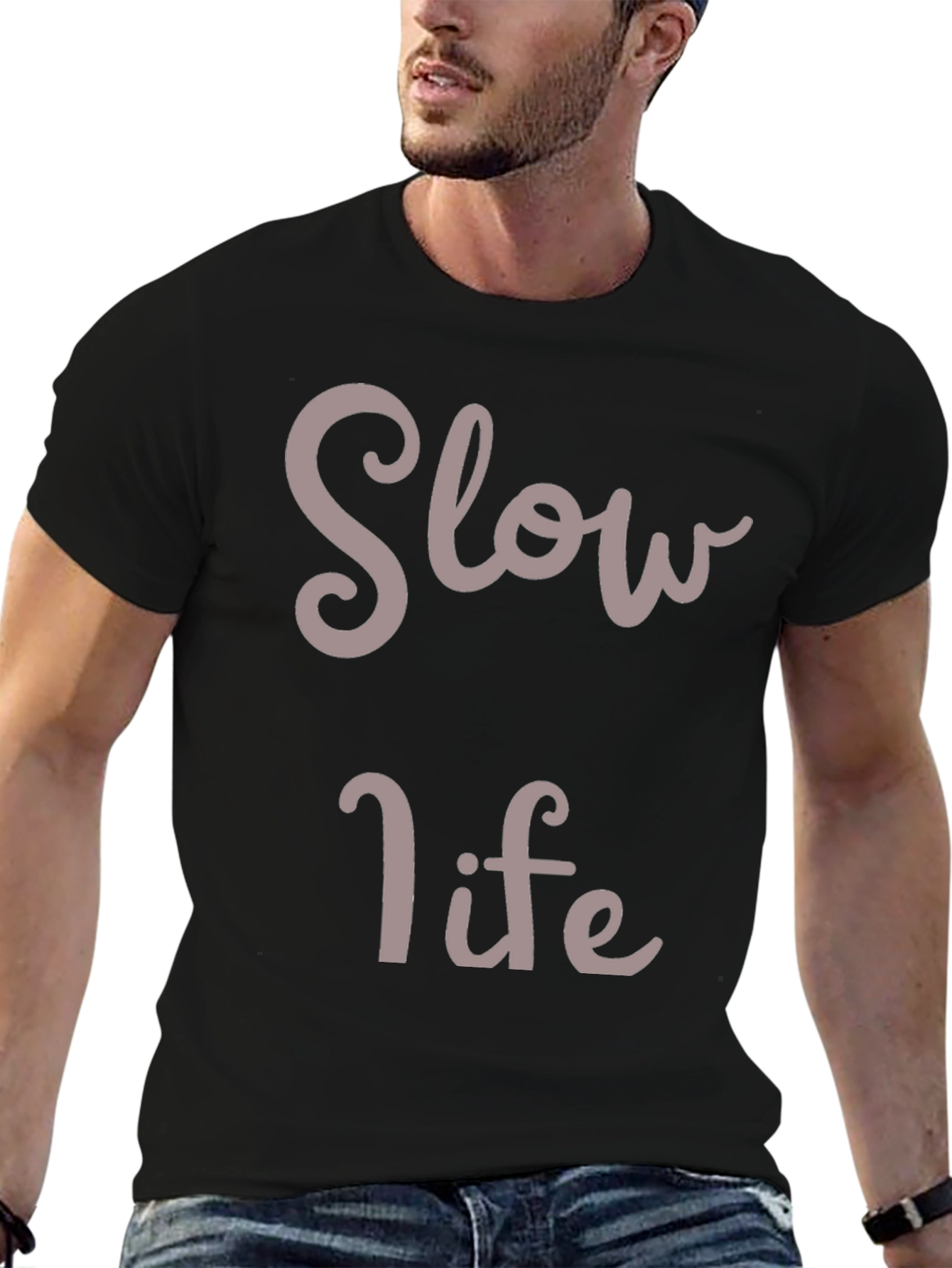 Slow Life Graphic Tee - Relaxed Style