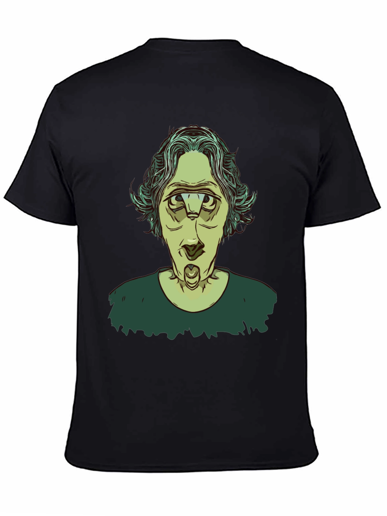 Unique Three-Eyed Character Black Graphic T-Shirt