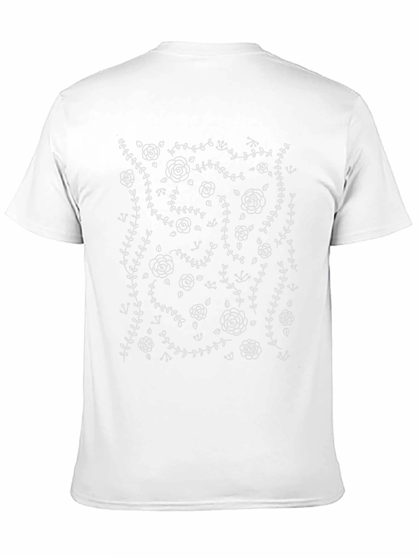 Floral Pattern Black T-Shirt