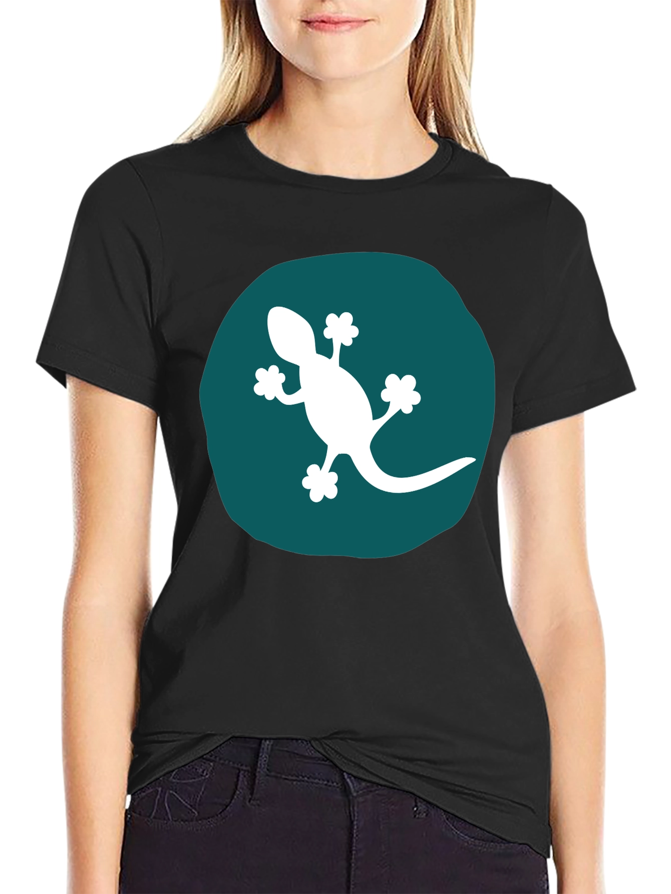 Gecko Graphic Tee - Modern Black T-Shirt