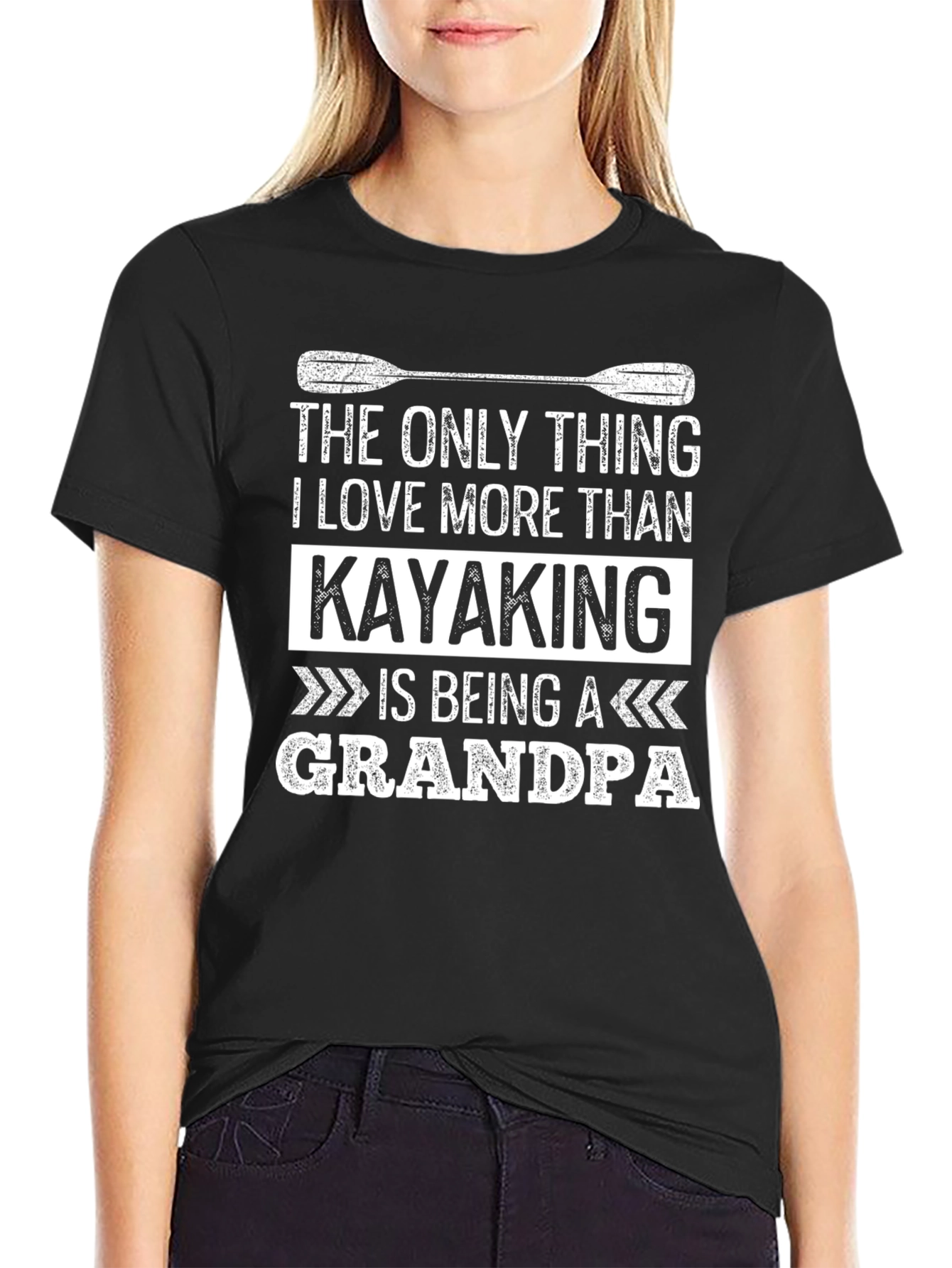 Kayaking Grandpa Graphic Tee - Black
