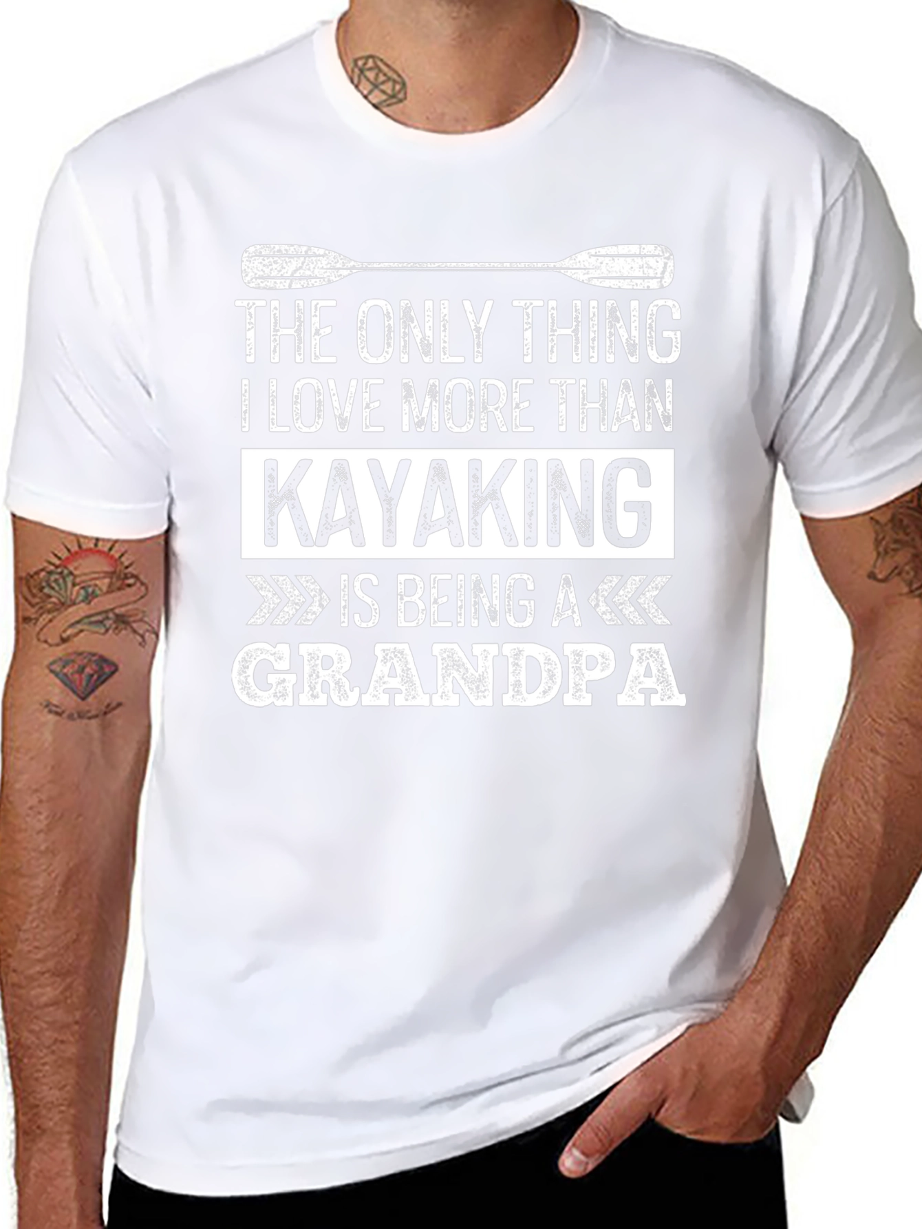 Kayaking Grandpa Graphic Tee - Black