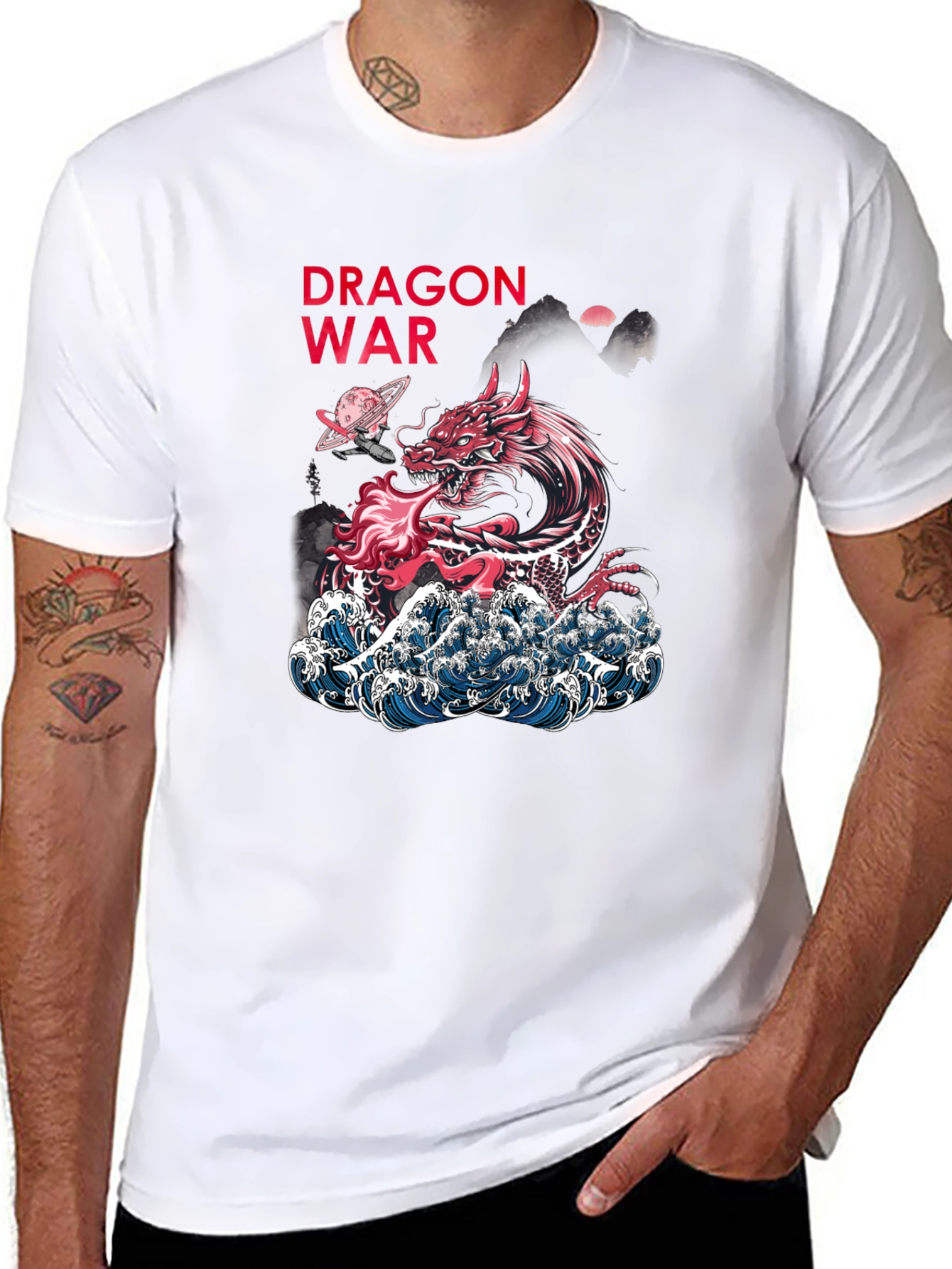 Dragon War Graphic Tee - Unique Artistic Design