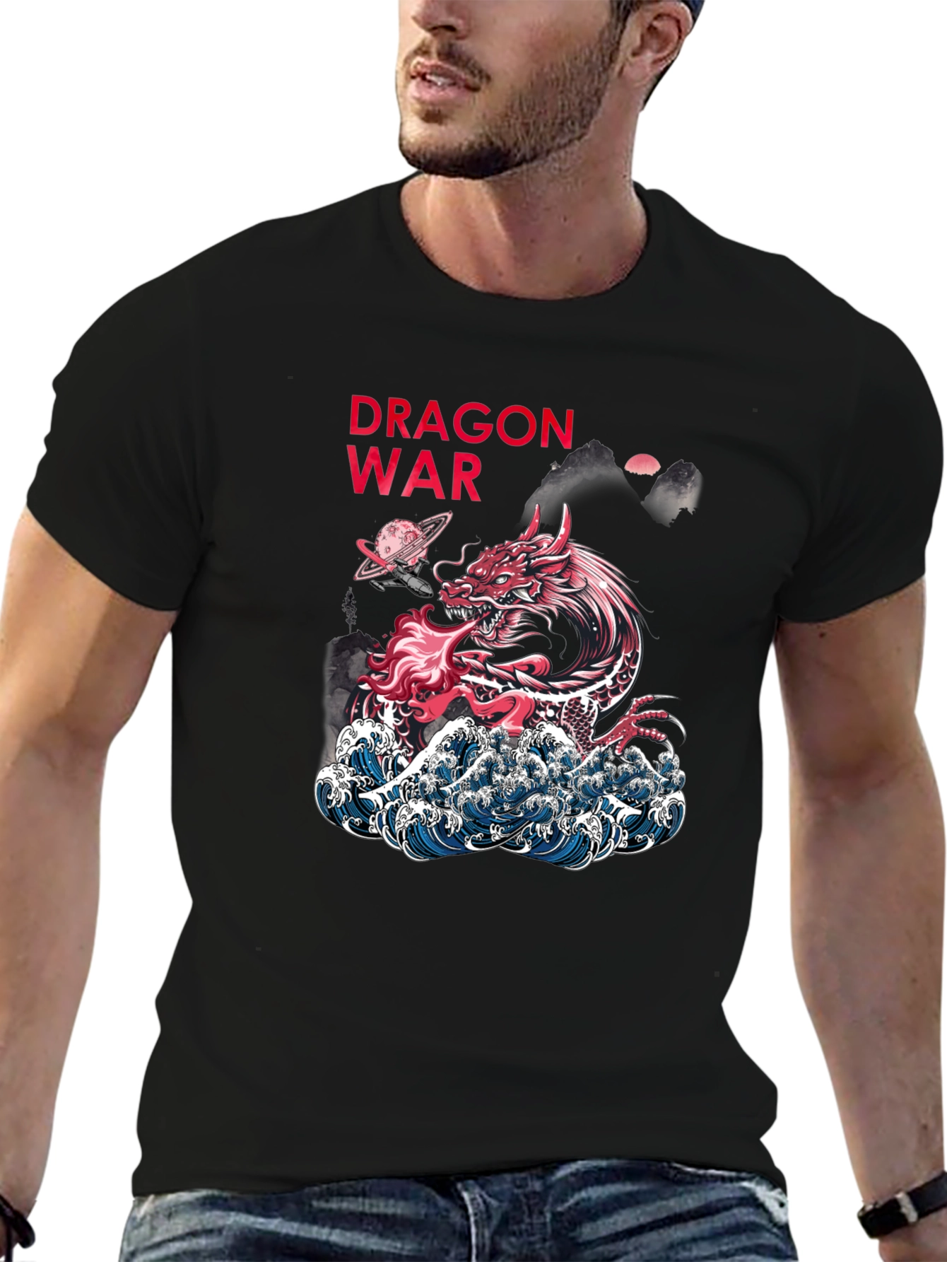 Dragon War Graphic Tee - Unique Artistic Design