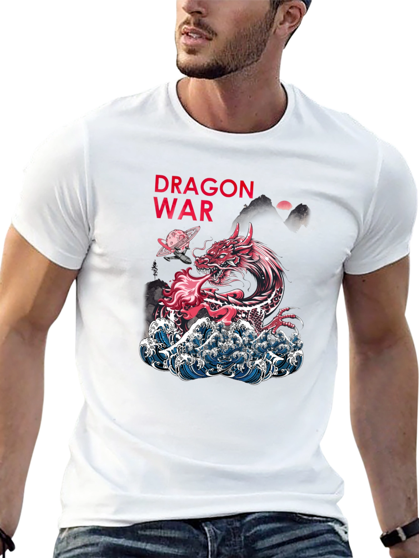 Dragon War Graphic Tee - Unique Artistic Design