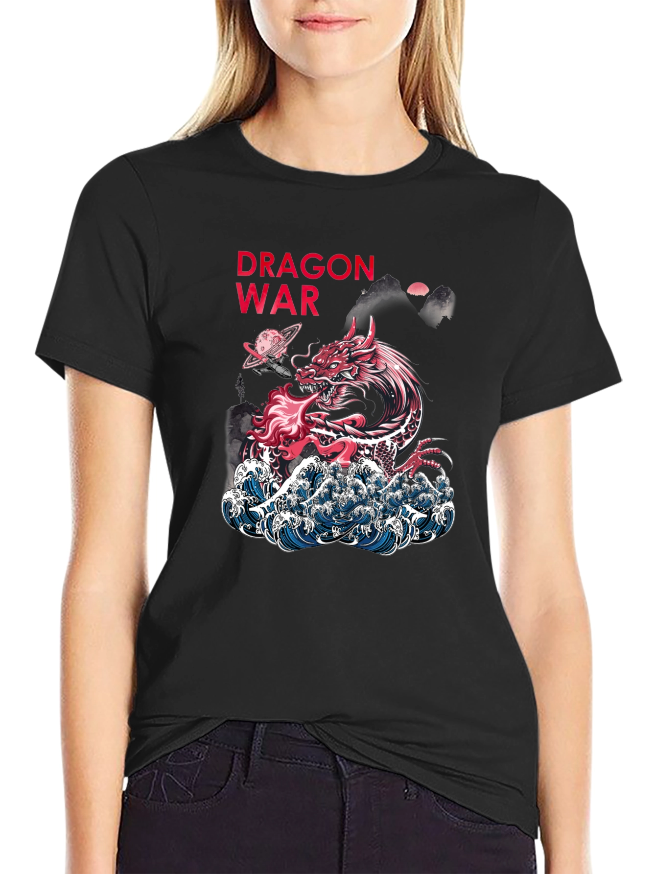 Dragon War Graphic Tee - Unique Artistic Design