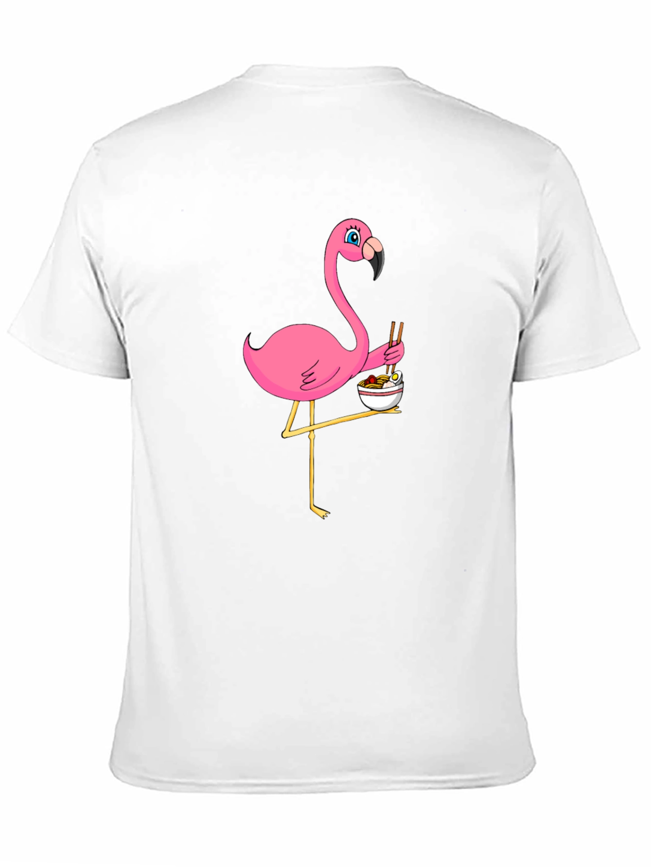 Flamingo Ramen Black T-Shirt - Whimsical Graphic Tee