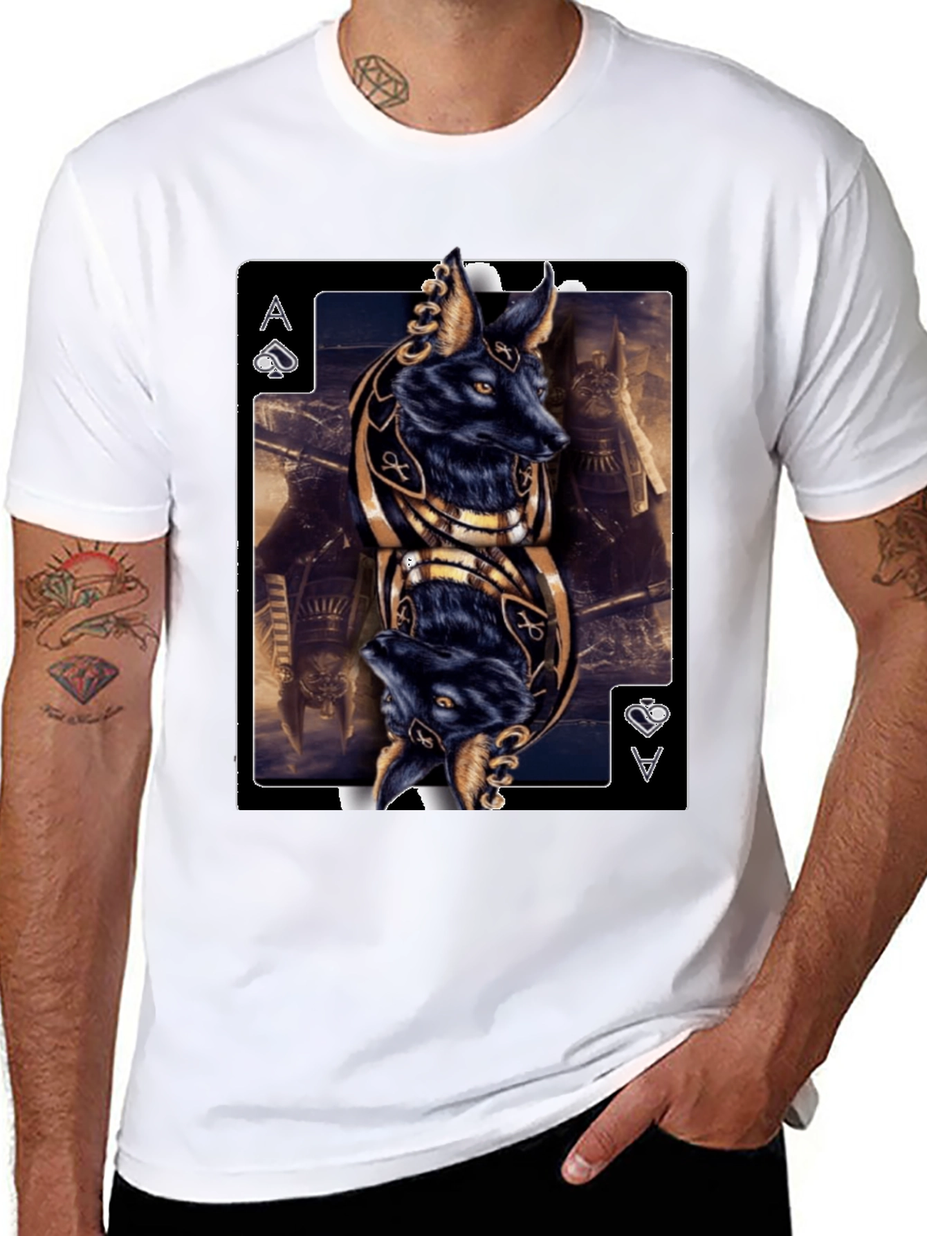 Anubis Ace of Spades Graphic T-Shirt