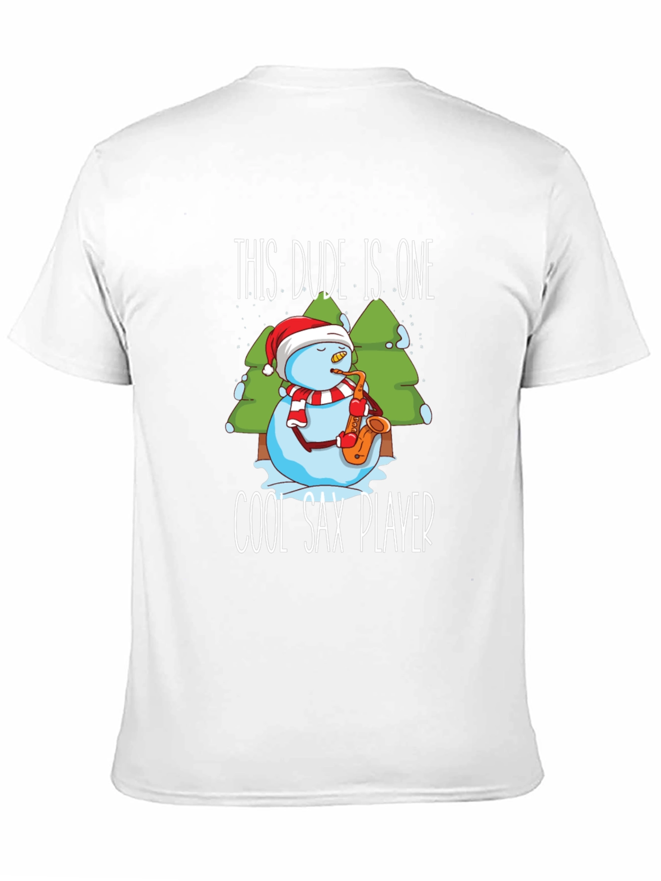 Cool Sax Player Snowman T-Shirt