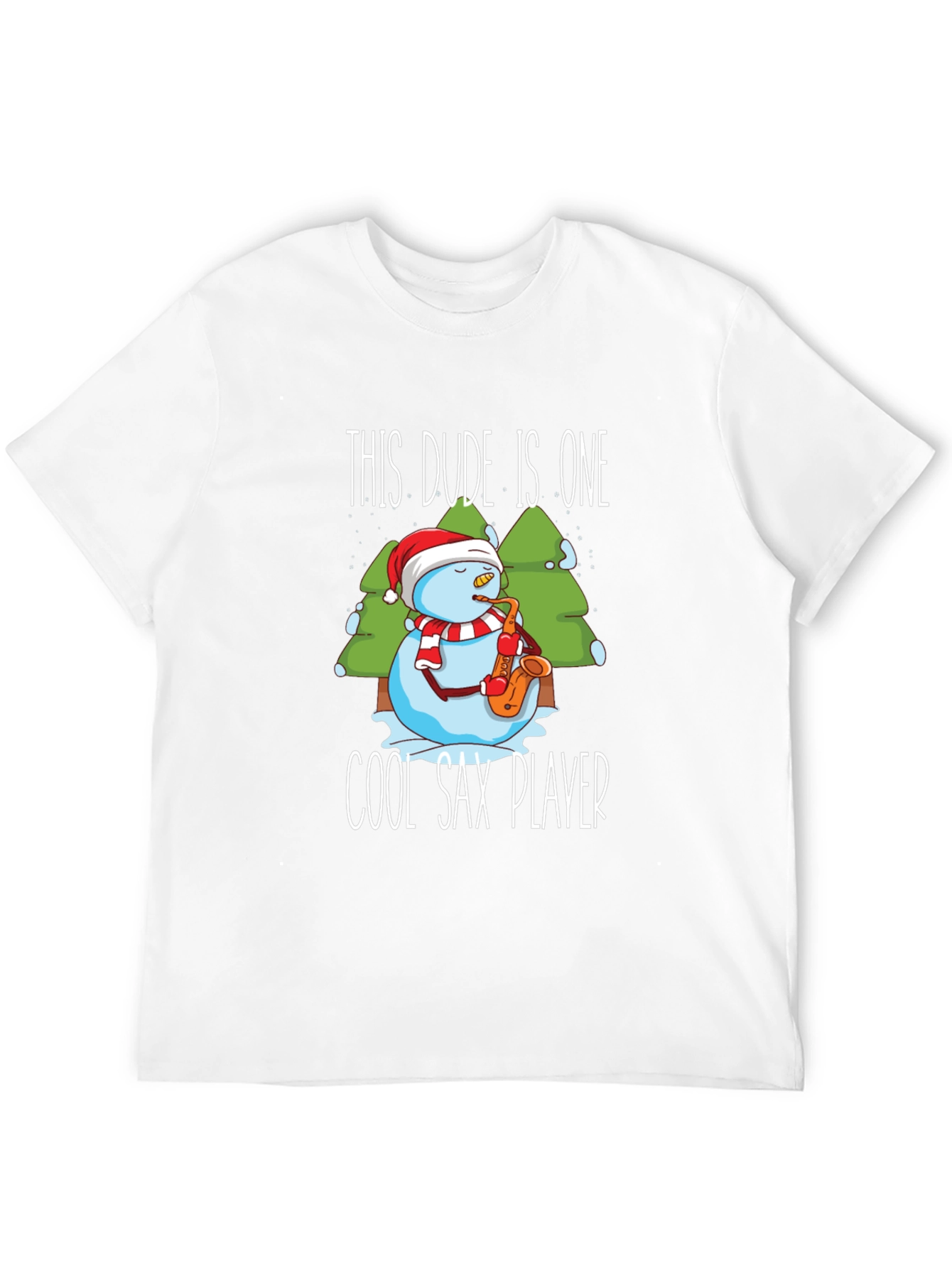 Cool Sax Player Snowman T-Shirt