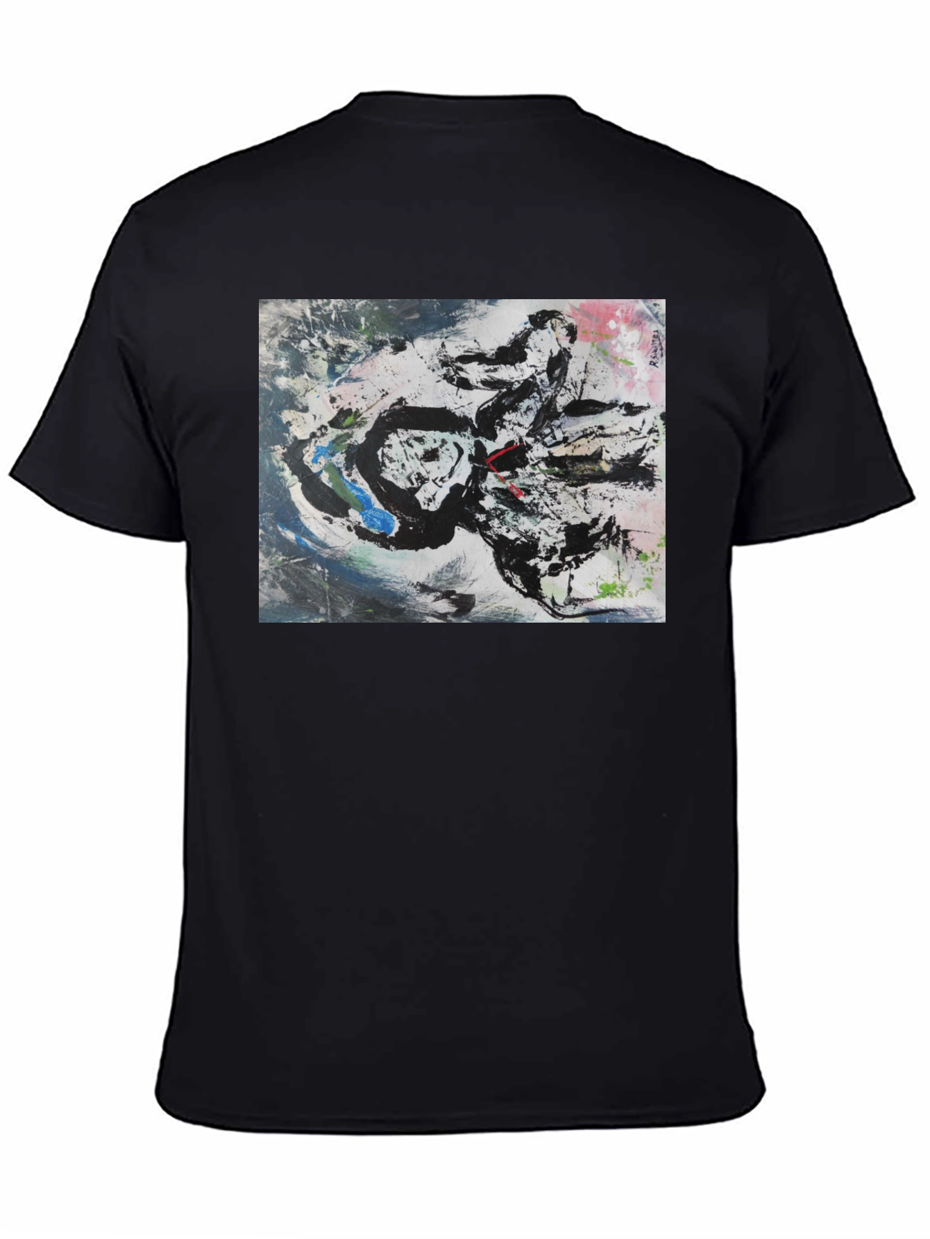 Abstract Art Graphic Tee - Black