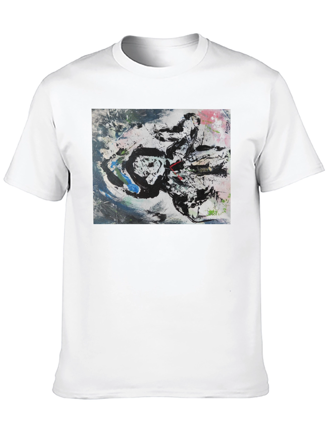 Abstract Art Graphic Tee - Black